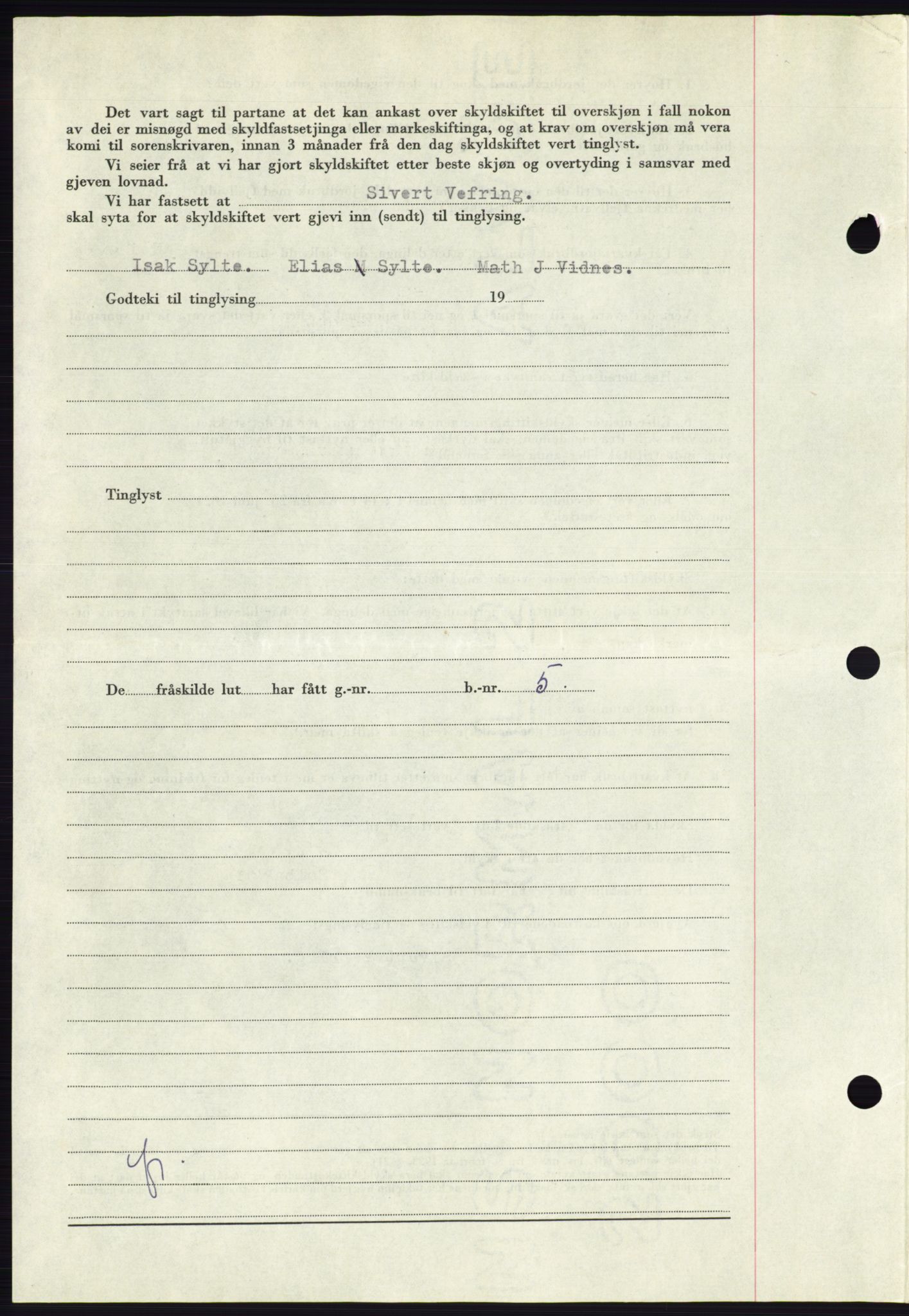 Søre Sunnmøre sorenskriveri, AV/SAT-A-4122/1/2/2C/L0105: Mortgage book no. 31A, 1956-1957, Diary no: : 2801/1956