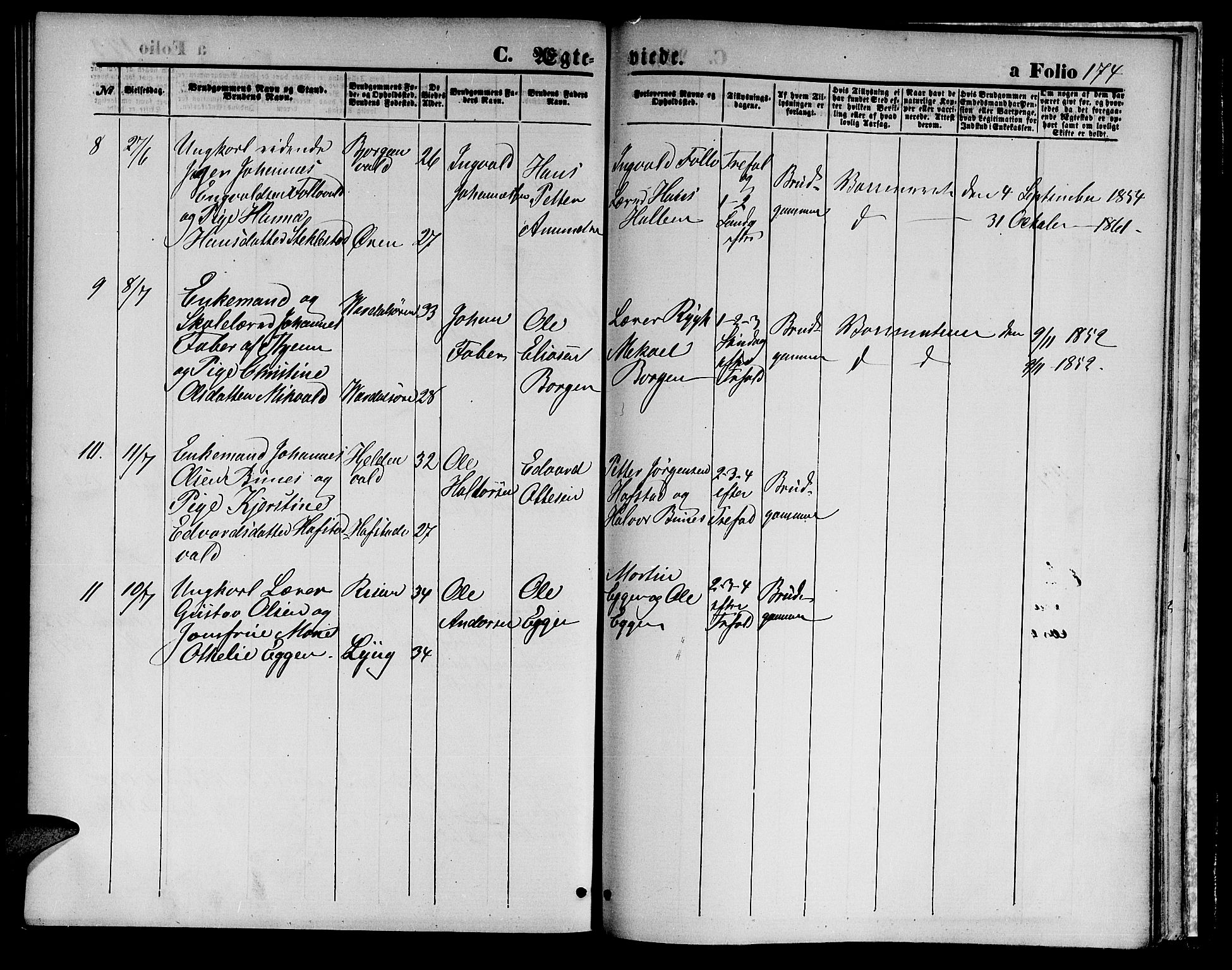 Ministerialprotokoller, klokkerbøker og fødselsregistre - Nord-Trøndelag, SAT/A-1458/723/L0255: Parish register (copy) no. 723C03, 1869-1879, p. 174