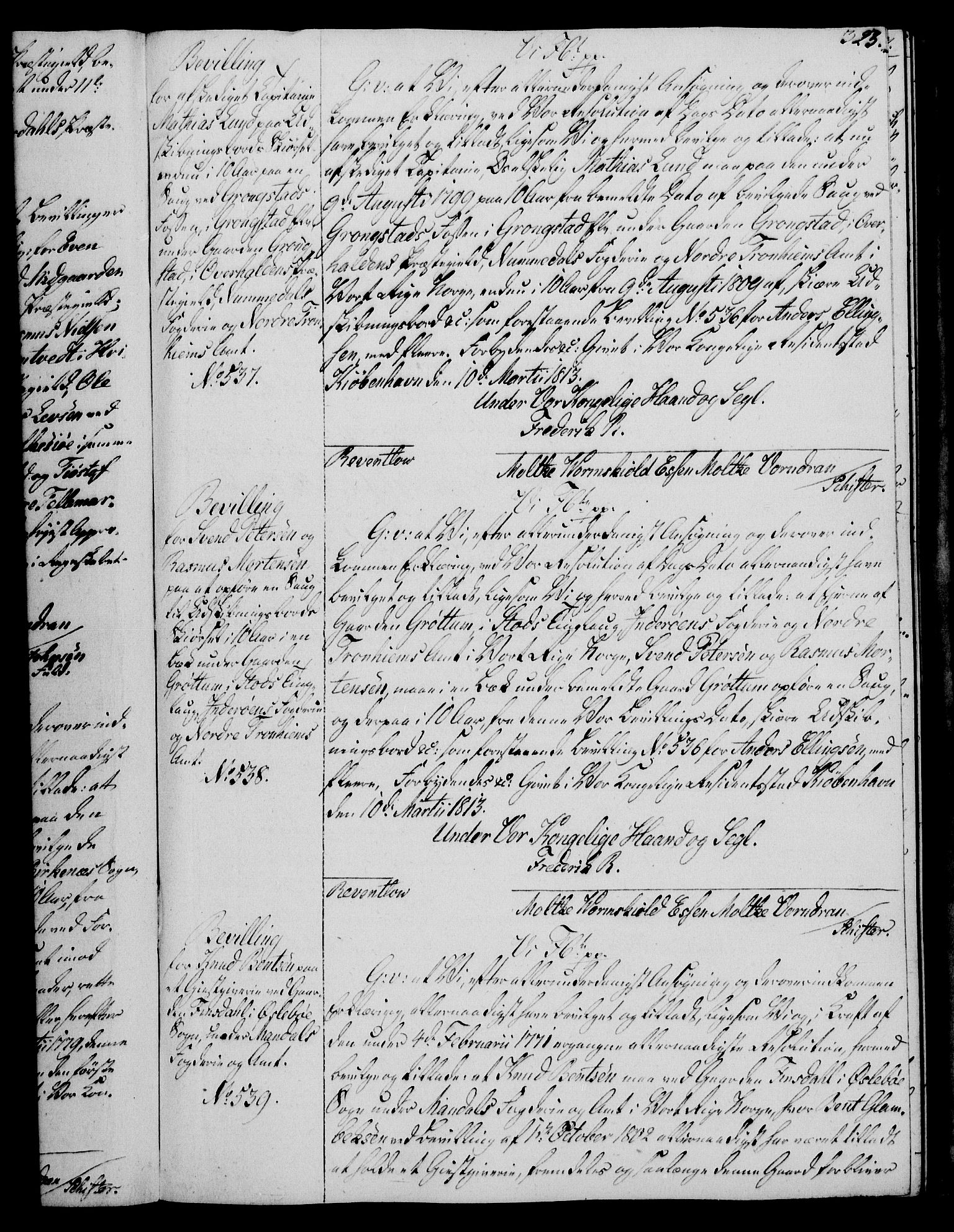 Rentekammeret, Kammerkanselliet, AV/RA-EA-3111/G/Gg/Gga/L0020: Norsk ekspedisjonsprotokoll med register (merket RK 53.20), 1811-1814, p. 323