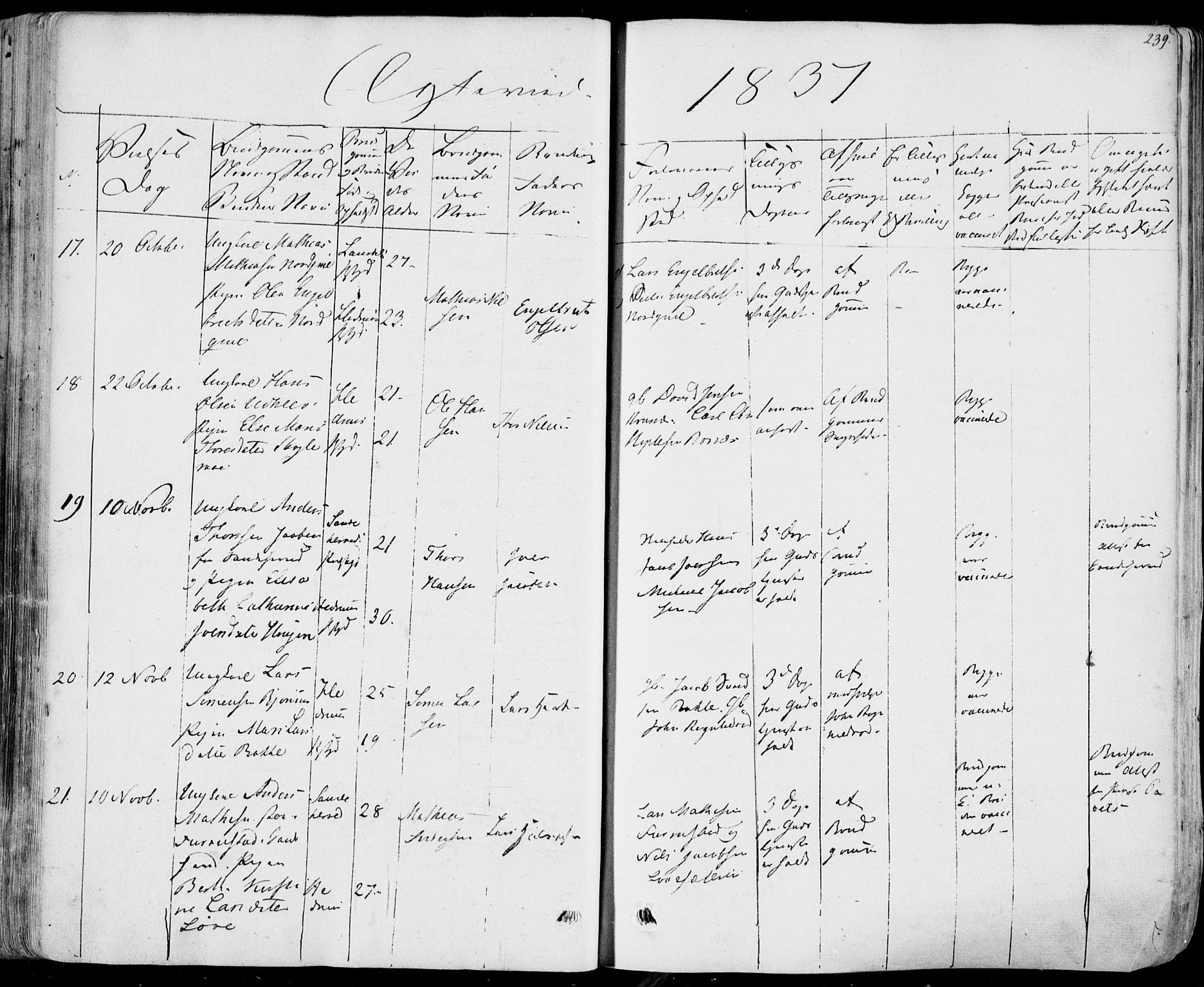 Hedrum kirkebøker, AV/SAKO-A-344/F/Fa/L0005: Parish register (official) no. I 5, 1835-1848, p. 239