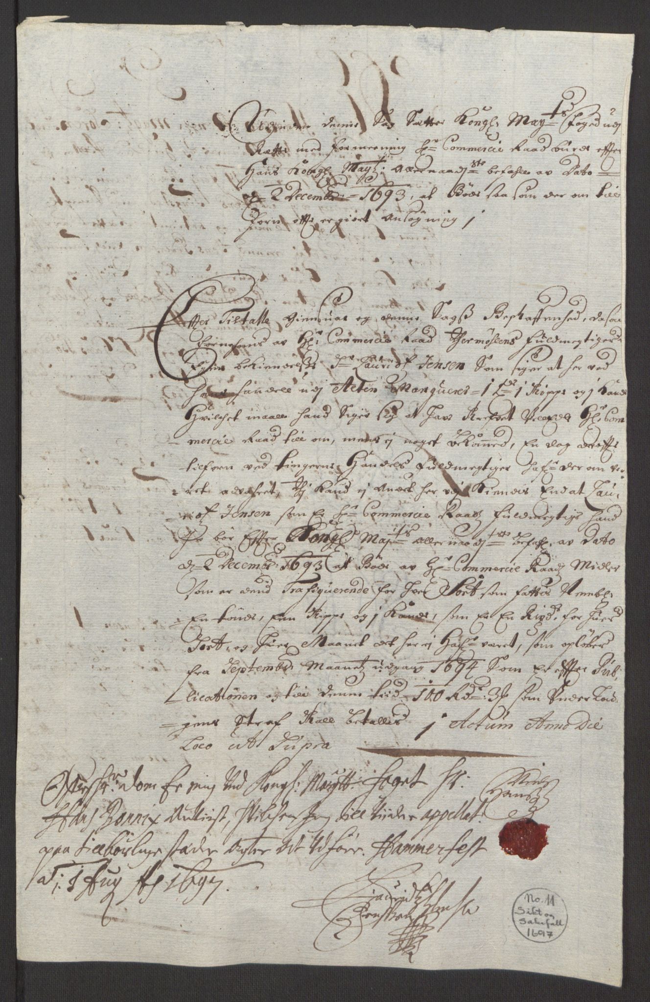 Rentekammeret inntil 1814, Reviderte regnskaper, Fogderegnskap, AV/RA-EA-4092/R69/L4851: Fogderegnskap Finnmark/Vardøhus, 1691-1700, p. 341