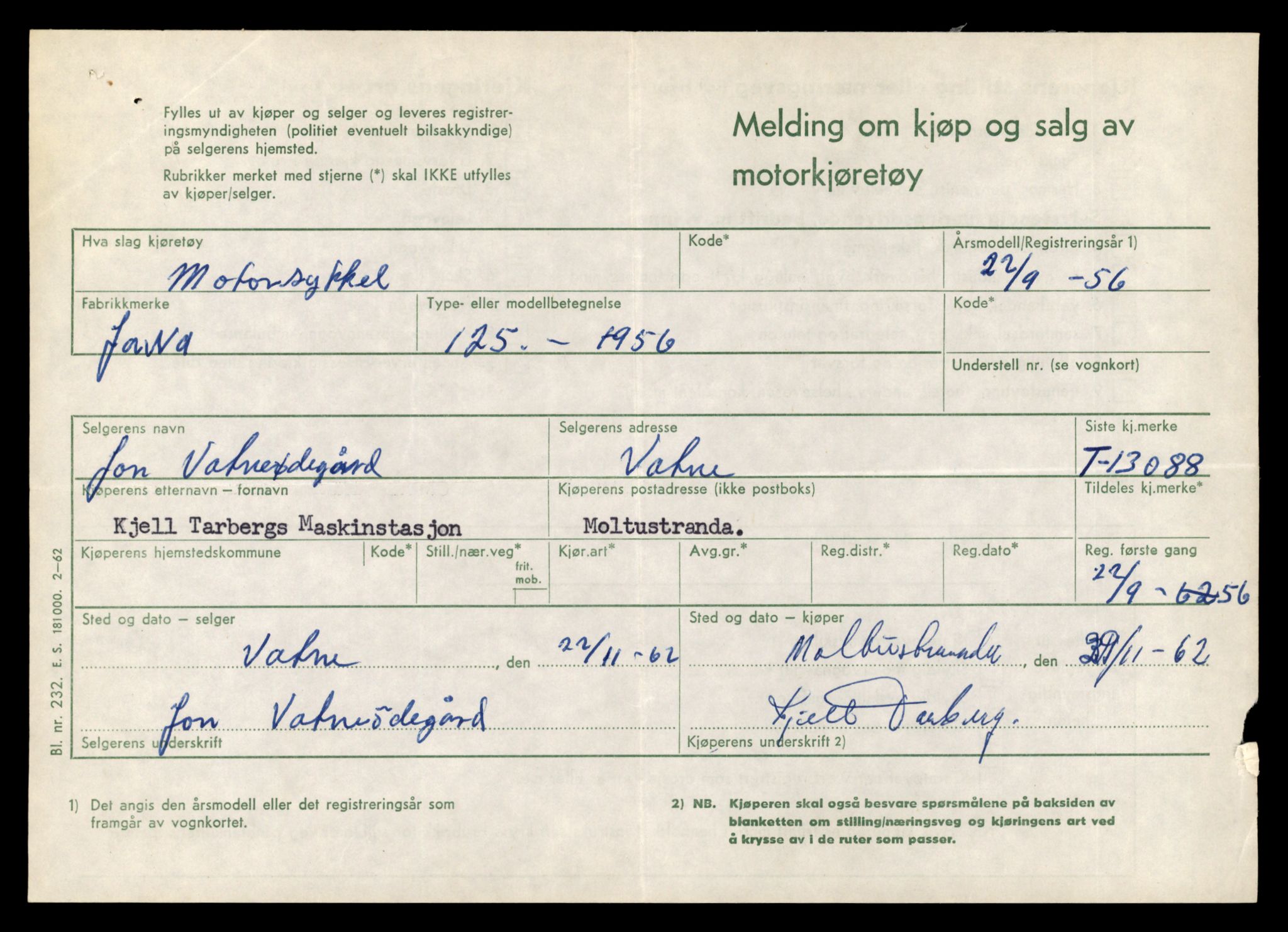 Møre og Romsdal vegkontor - Ålesund trafikkstasjon, AV/SAT-A-4099/F/Fe/L0037: Registreringskort for kjøretøy T 13031 - T 13179, 1927-1998, p. 1171