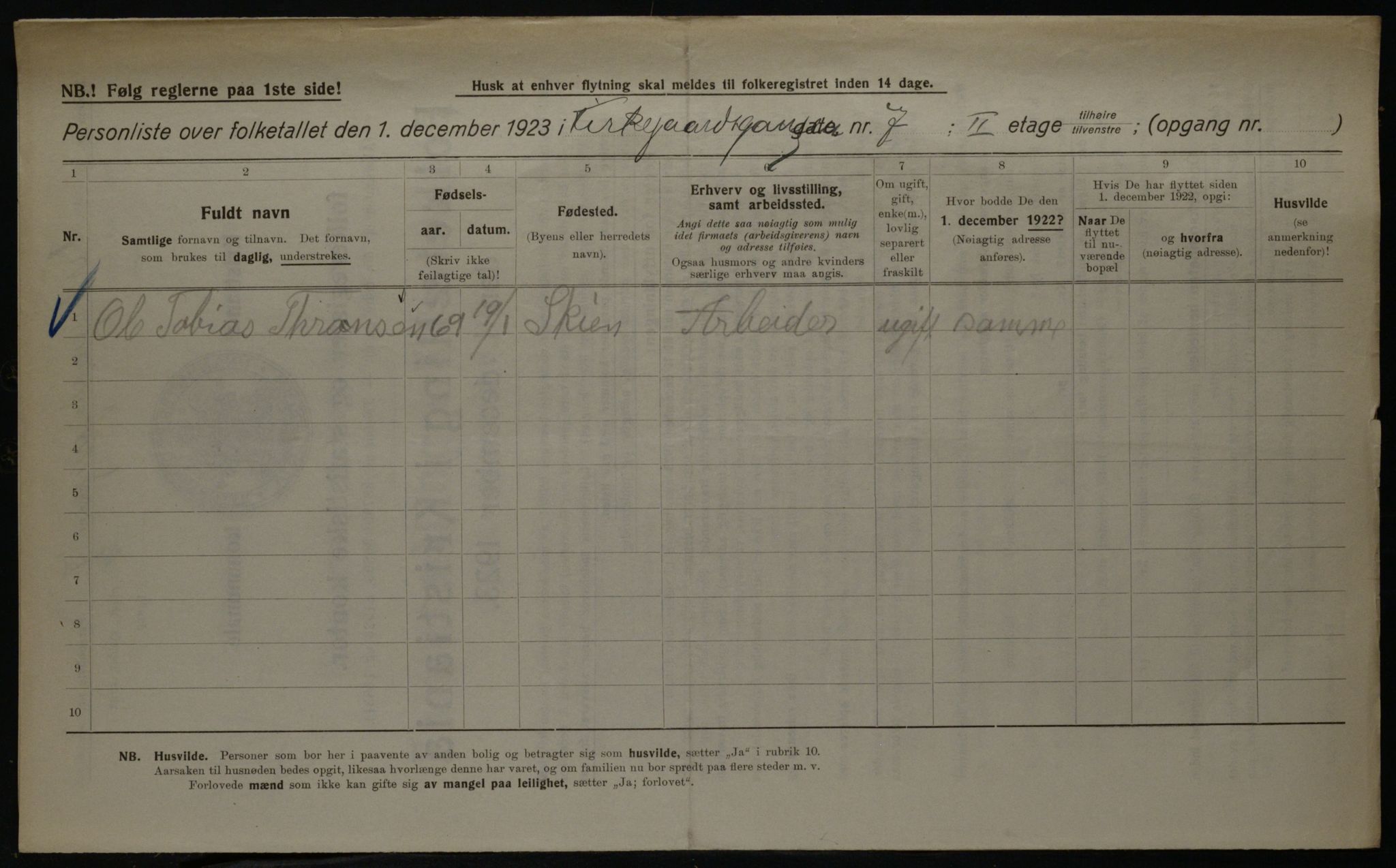 OBA, Municipal Census 1923 for Kristiania, 1923, p. 55721