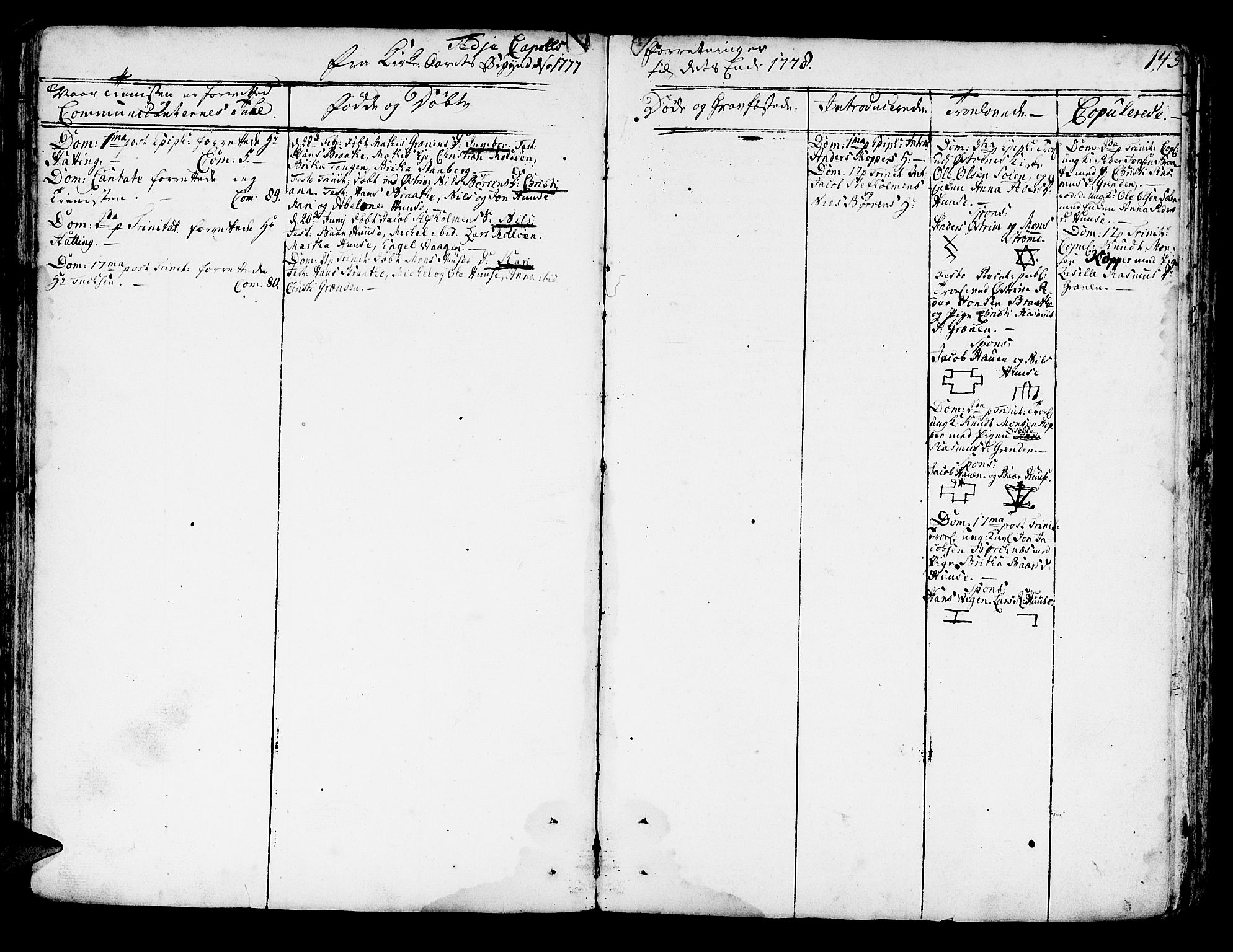 Lindås Sokneprestembete, AV/SAB-A-76701/H/Haa/Haaa/L0004: Parish register (official) no. A 4, 1764-1791, p. 143