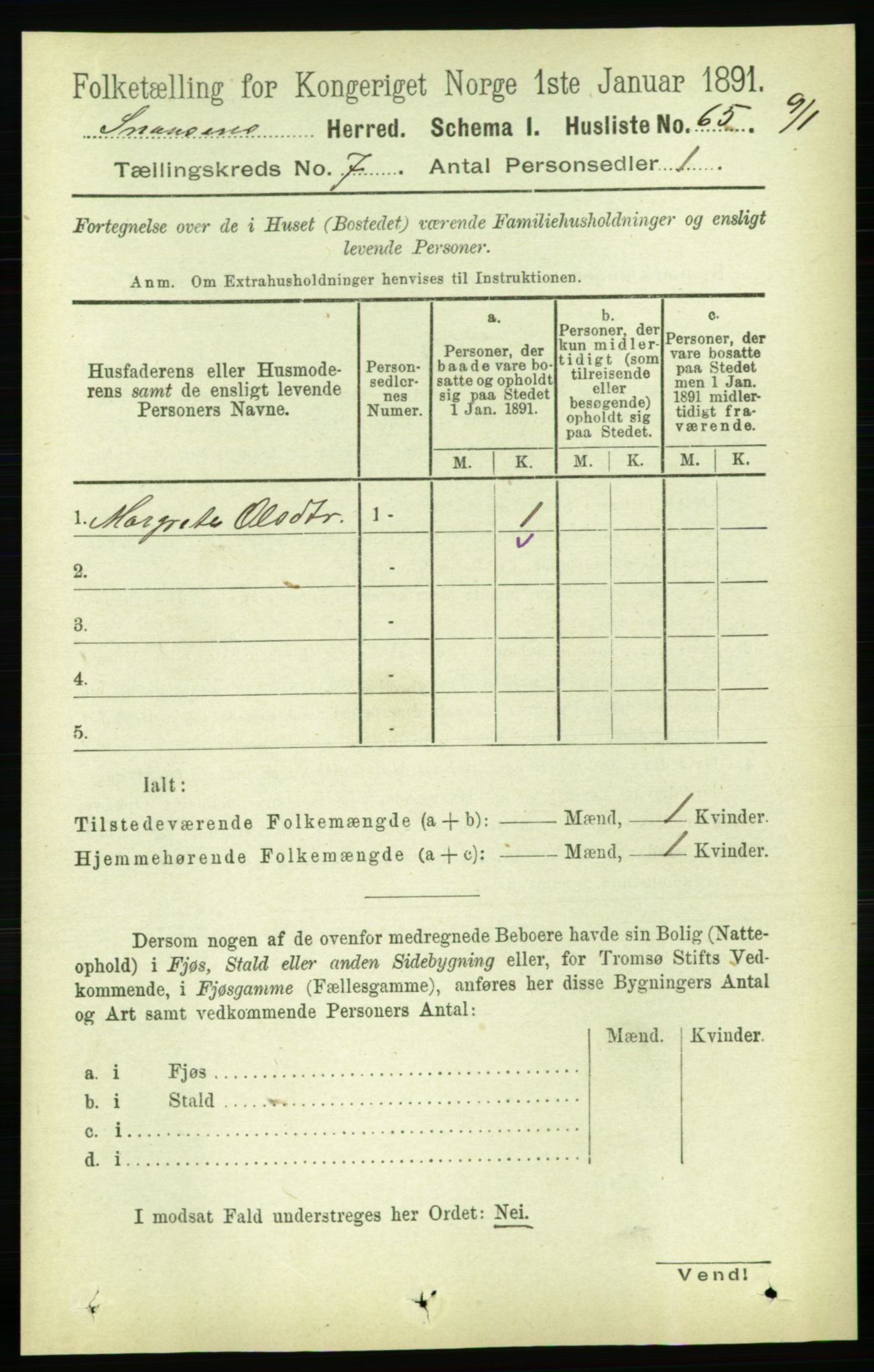 RA, 1891 census for 1736 Snåsa, 1891, p. 2339