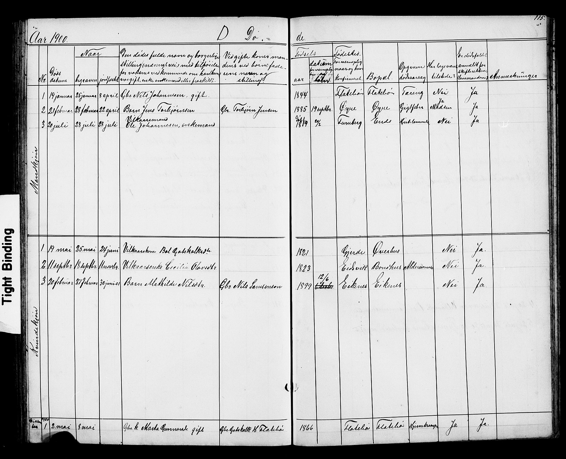 Kvinnherad sokneprestembete, SAB/A-76401/H/Hab: Parish register (copy) no. D 1, 1856-1905, p. 115