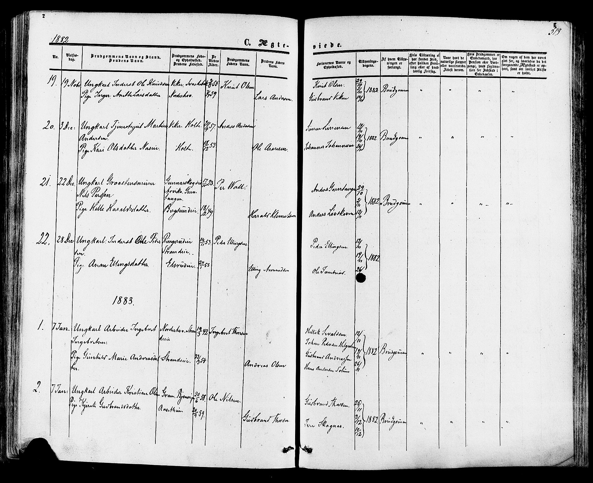 Ådal kirkebøker, SAKO/A-248/F/Fa/L0001: Parish register (official) no. I 1, 1857-1883, p. 513