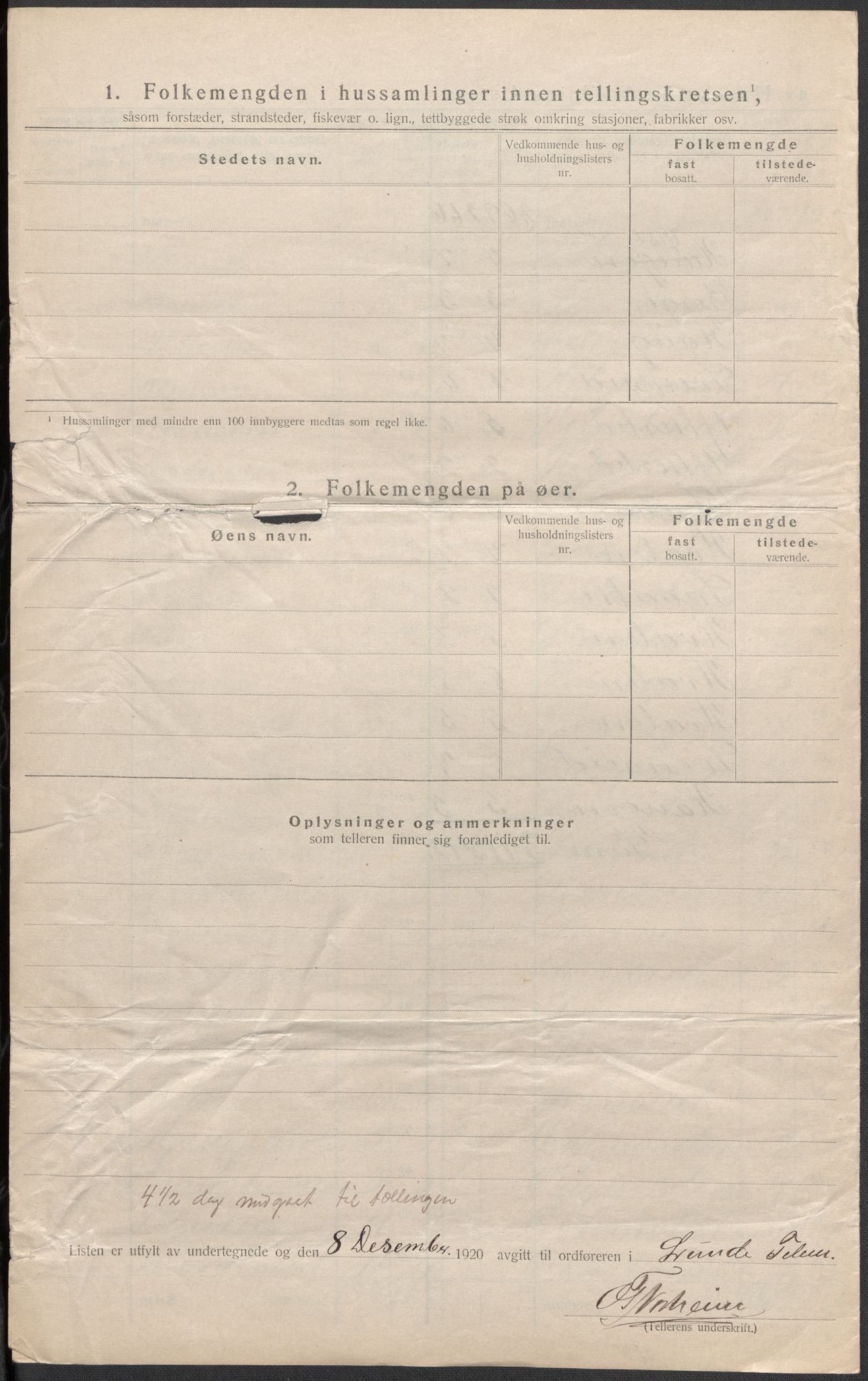 SAKO, 1920 census for Lunde, 1920, p. 11