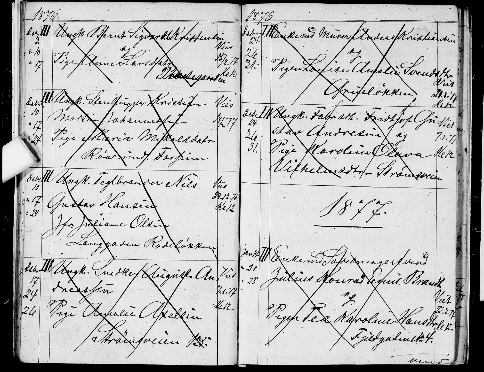Østre Aker prestekontor Kirkebøker, SAO/A-10840/H/Ha/L0003: Banns register no. I 3, 1873-1878