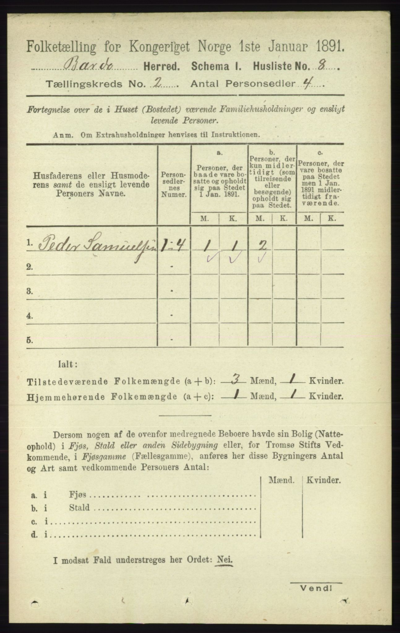 RA, 1891 census for 1922 Bardu, 1891, p. 440