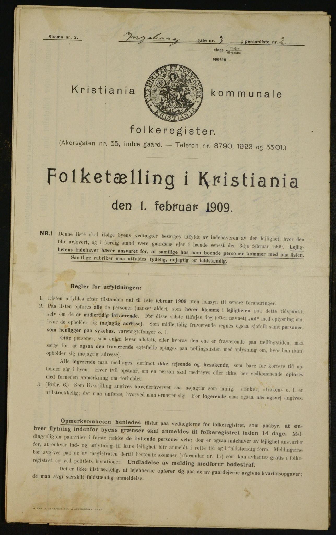 OBA, Municipal Census 1909 for Kristiania, 1909, p. 39966