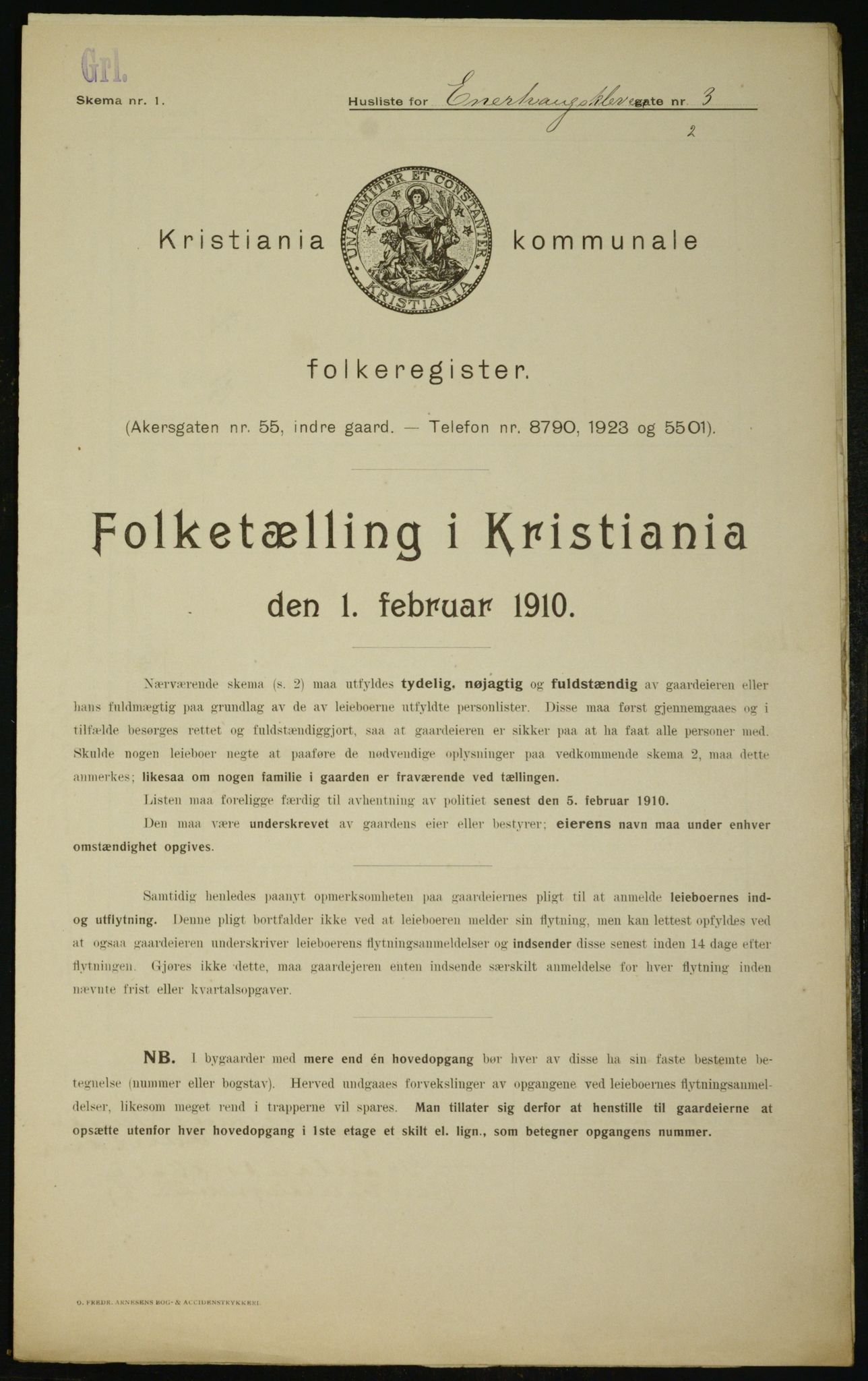 OBA, Municipal Census 1910 for Kristiania, 1910, p. 19863