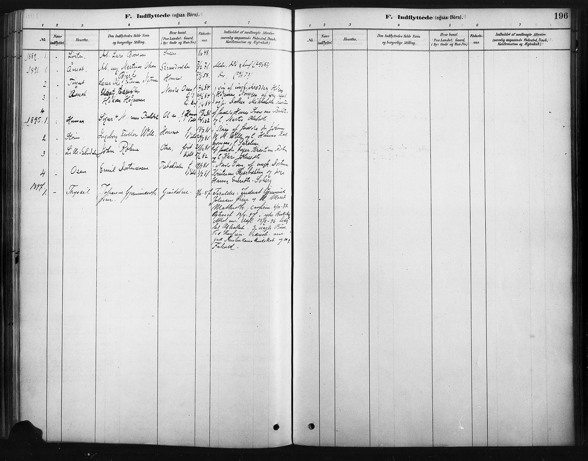 Rendalen prestekontor, SAH/PREST-054/H/Ha/Haa/L0010: Parish register (official) no. 10, 1878-1901, p. 196