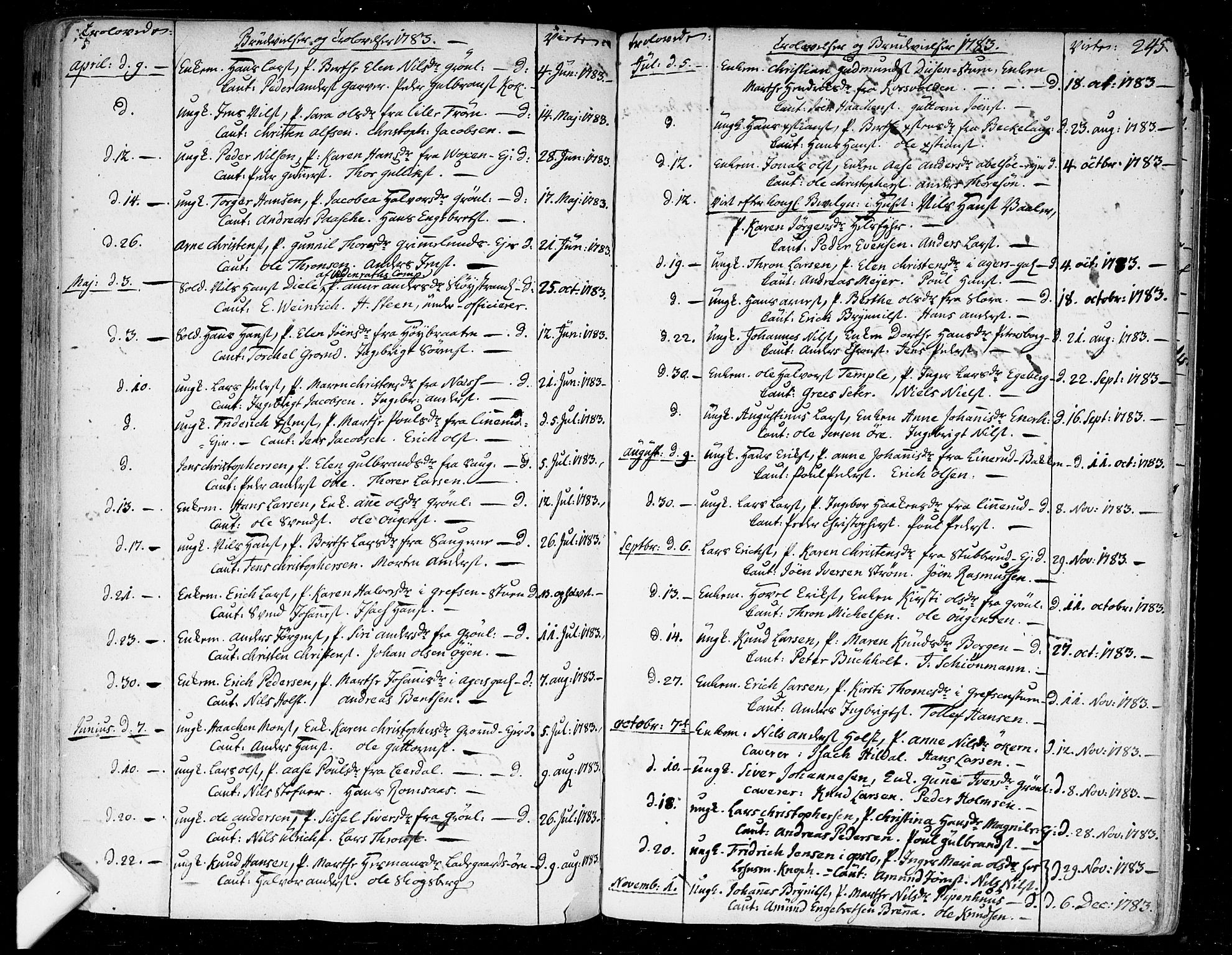 Aker prestekontor kirkebøker, SAO/A-10861/F/L0009: Parish register (official) no. 9, 1765-1785, p. 245