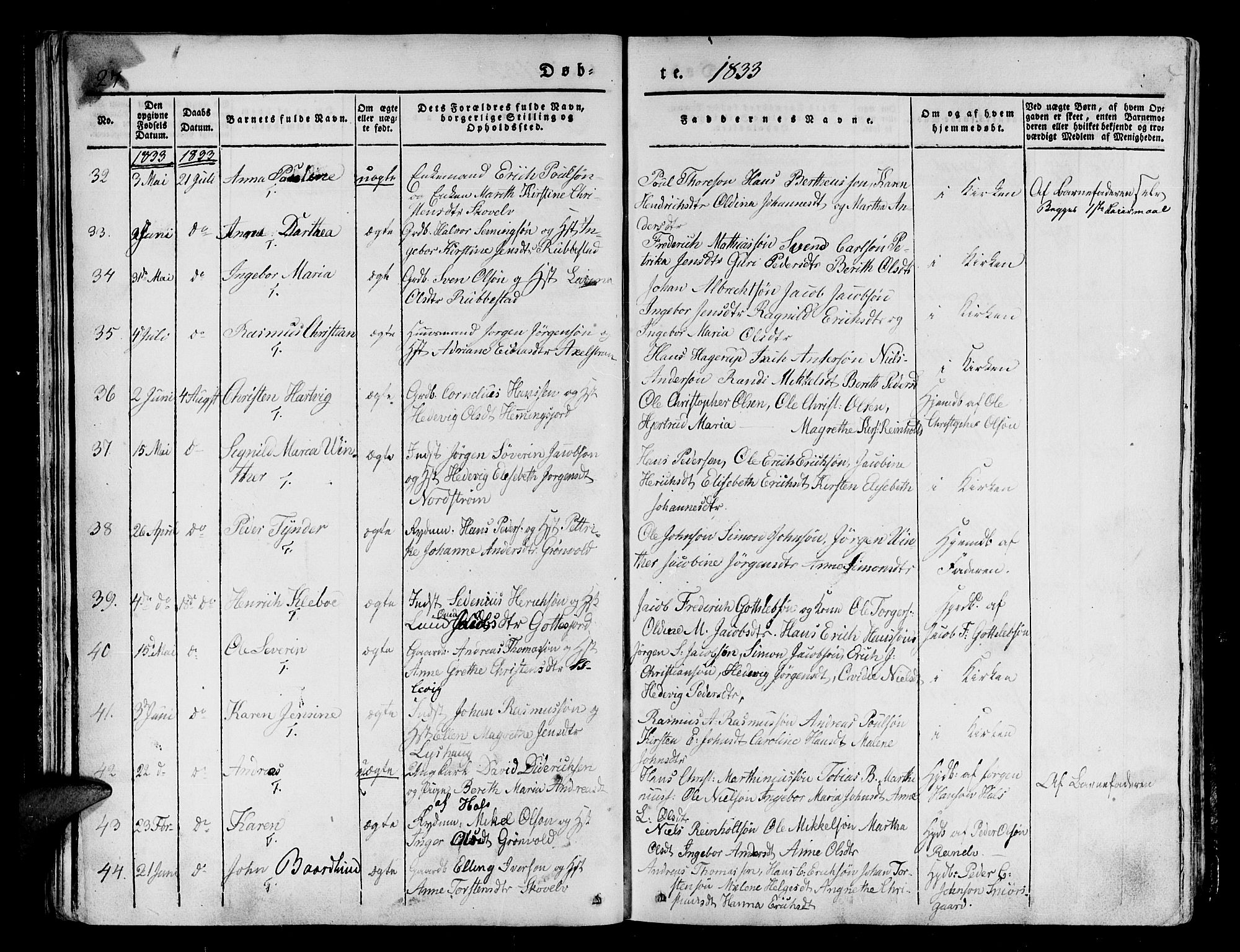 Tranøy sokneprestkontor, SATØ/S-1313/I/Ia/Iaa/L0005kirke: Parish register (official) no. 5, 1829-1844, p. 27