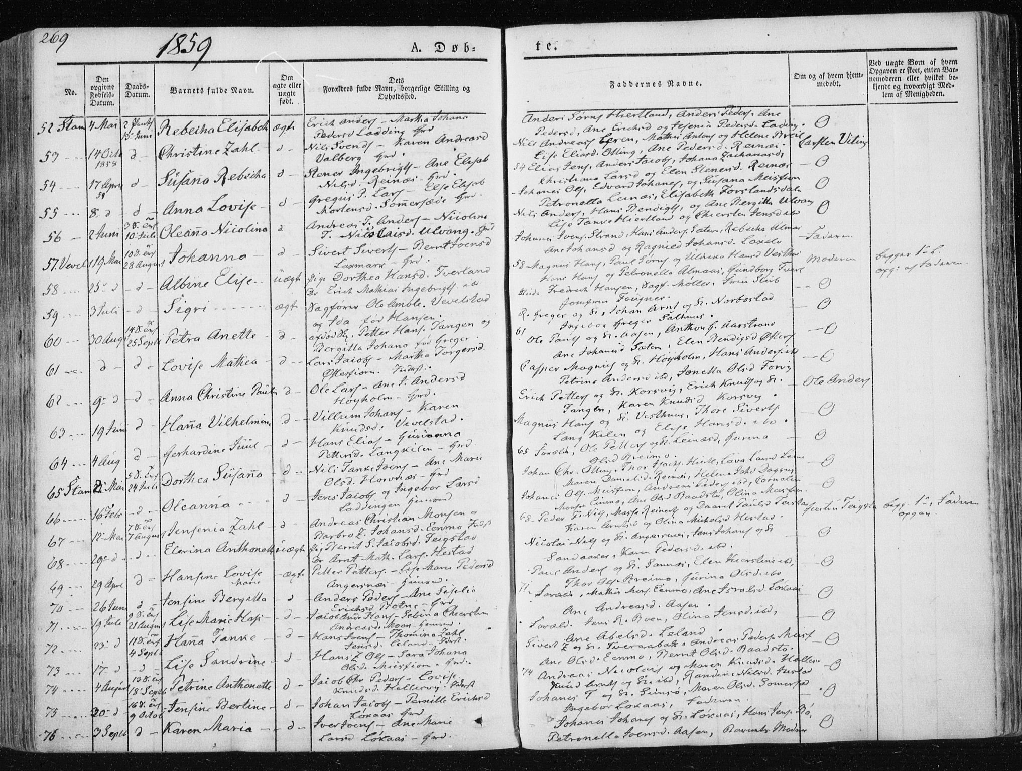 Ministerialprotokoller, klokkerbøker og fødselsregistre - Nordland, SAT/A-1459/830/L0446: Parish register (official) no. 830A10, 1831-1865, p. 269