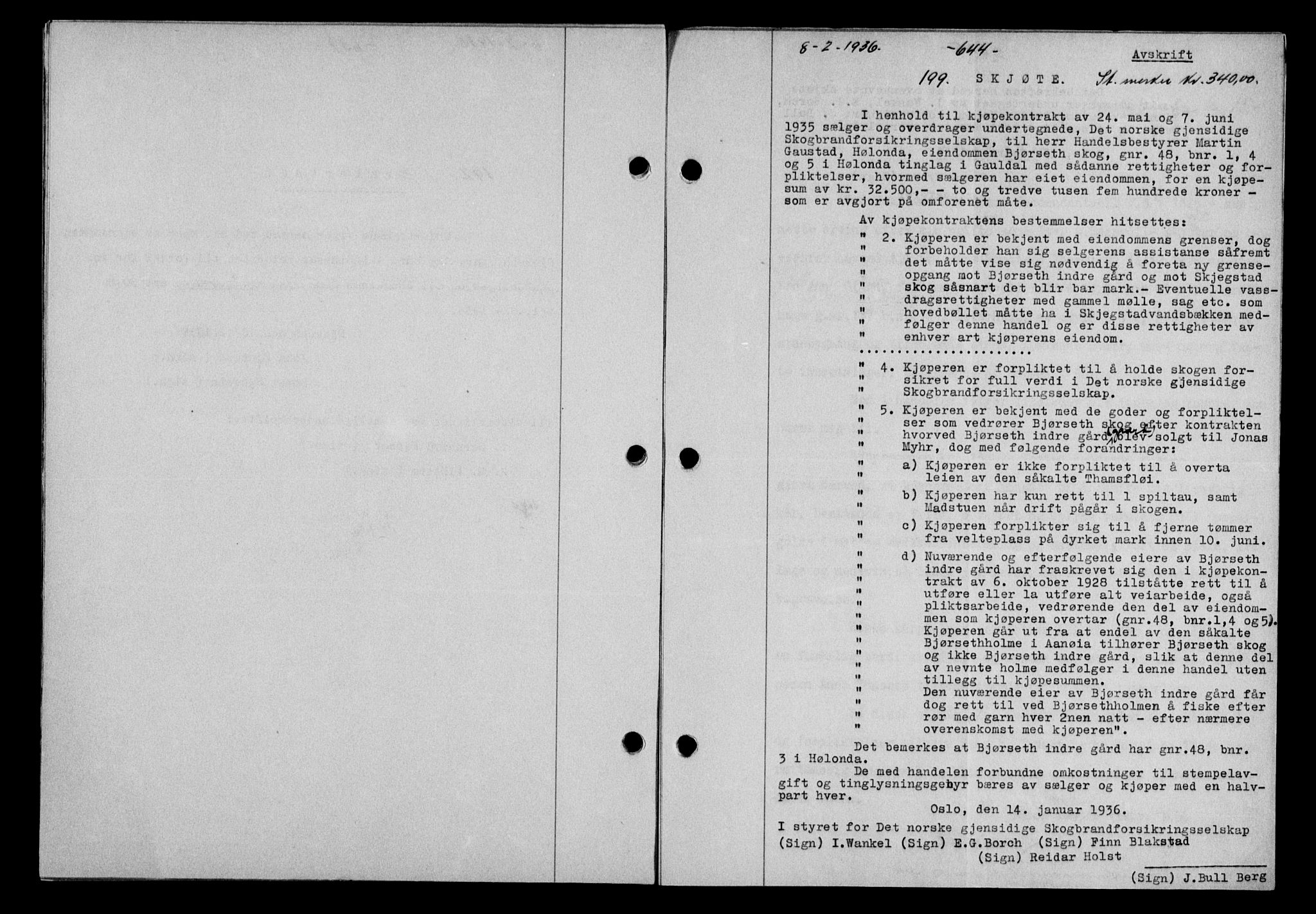 Gauldal sorenskriveri, SAT/A-0014/1/2/2C/L0045: Mortgage book no. 47-49, 1935-1936, Deed date: 08.02.1936