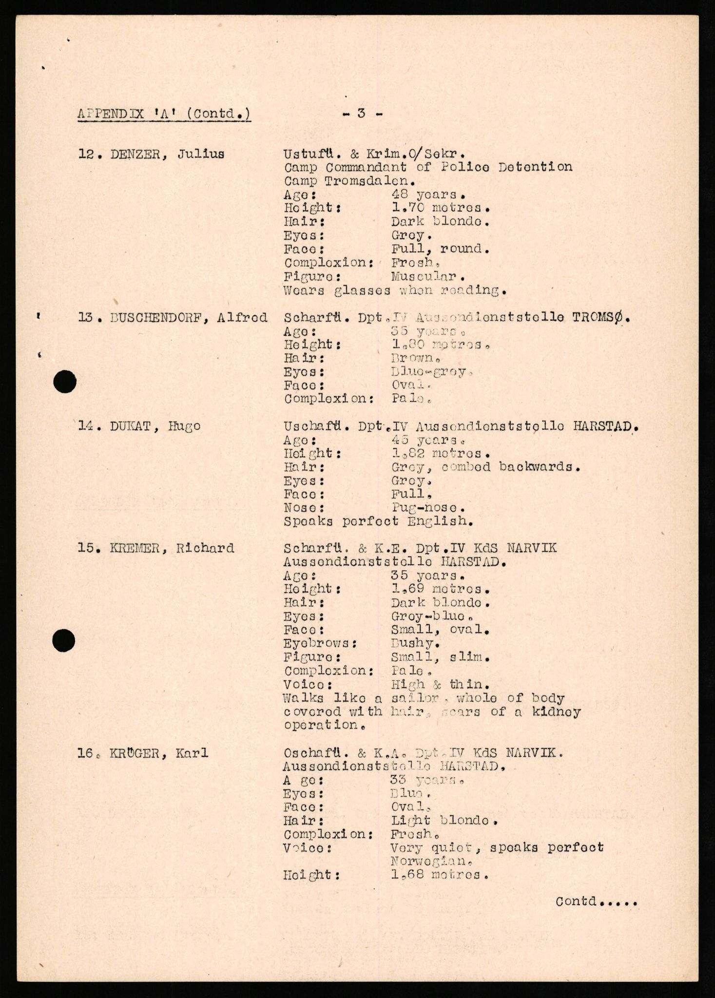 Forsvaret, Forsvarets overkommando II, AV/RA-RAFA-3915/D/Db/L0026: CI Questionaires. Tyske okkupasjonsstyrker i Norge. Tyskere., 1945-1946, p. 390