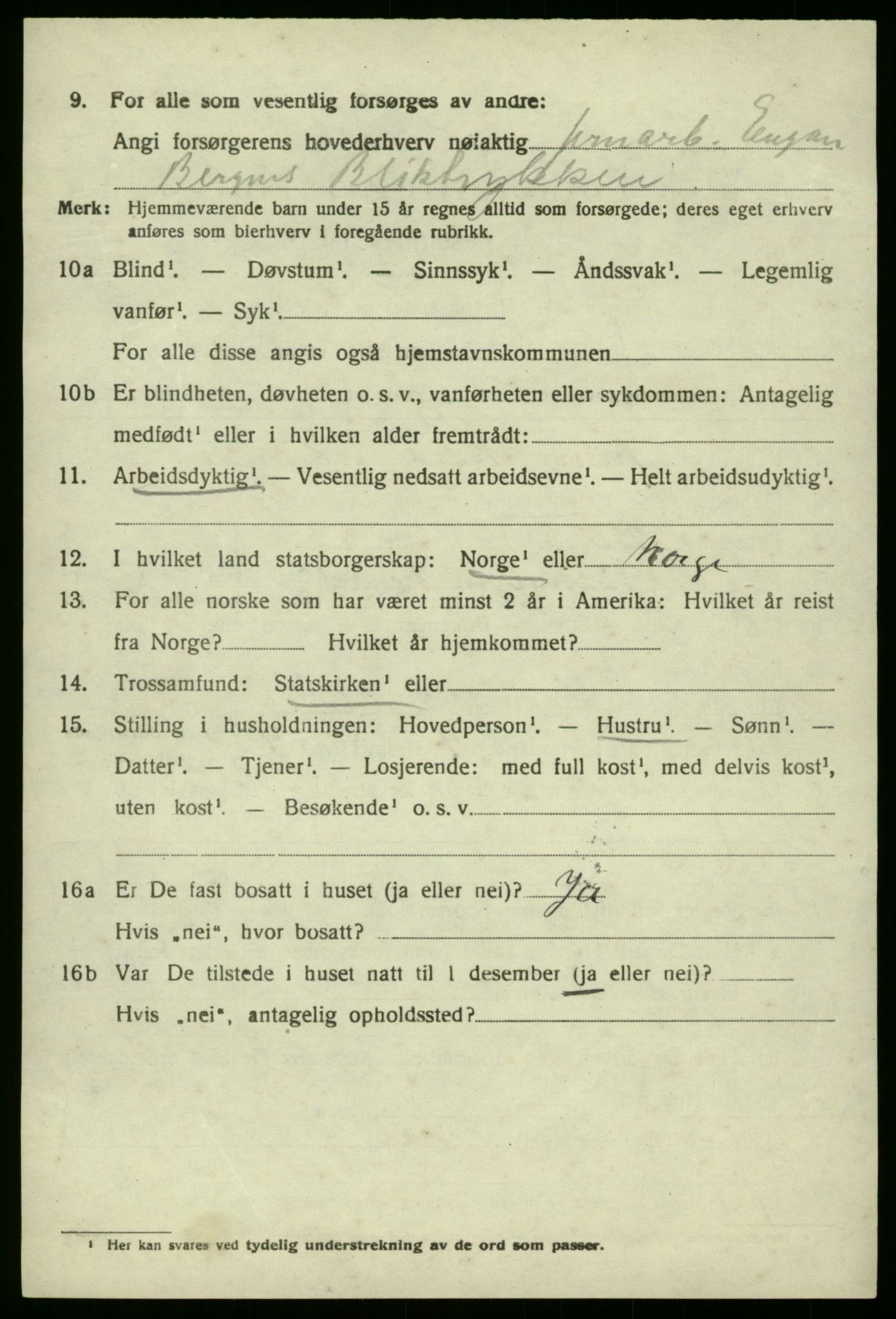 SAB, 1920 census for Laksevåg, 1920, p. 2445