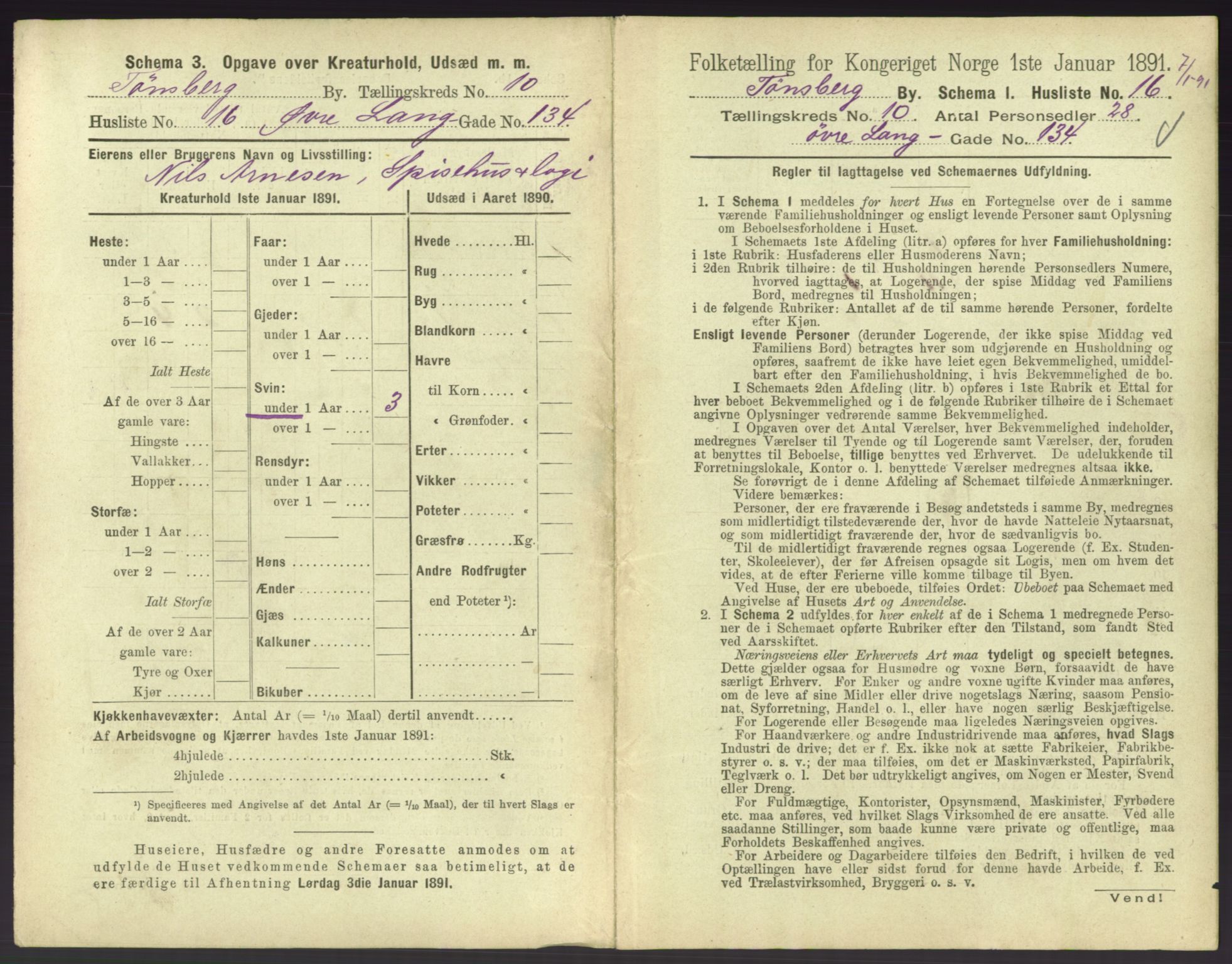 RA, 1891 census for 0705 Tønsberg, 1891, p. 428