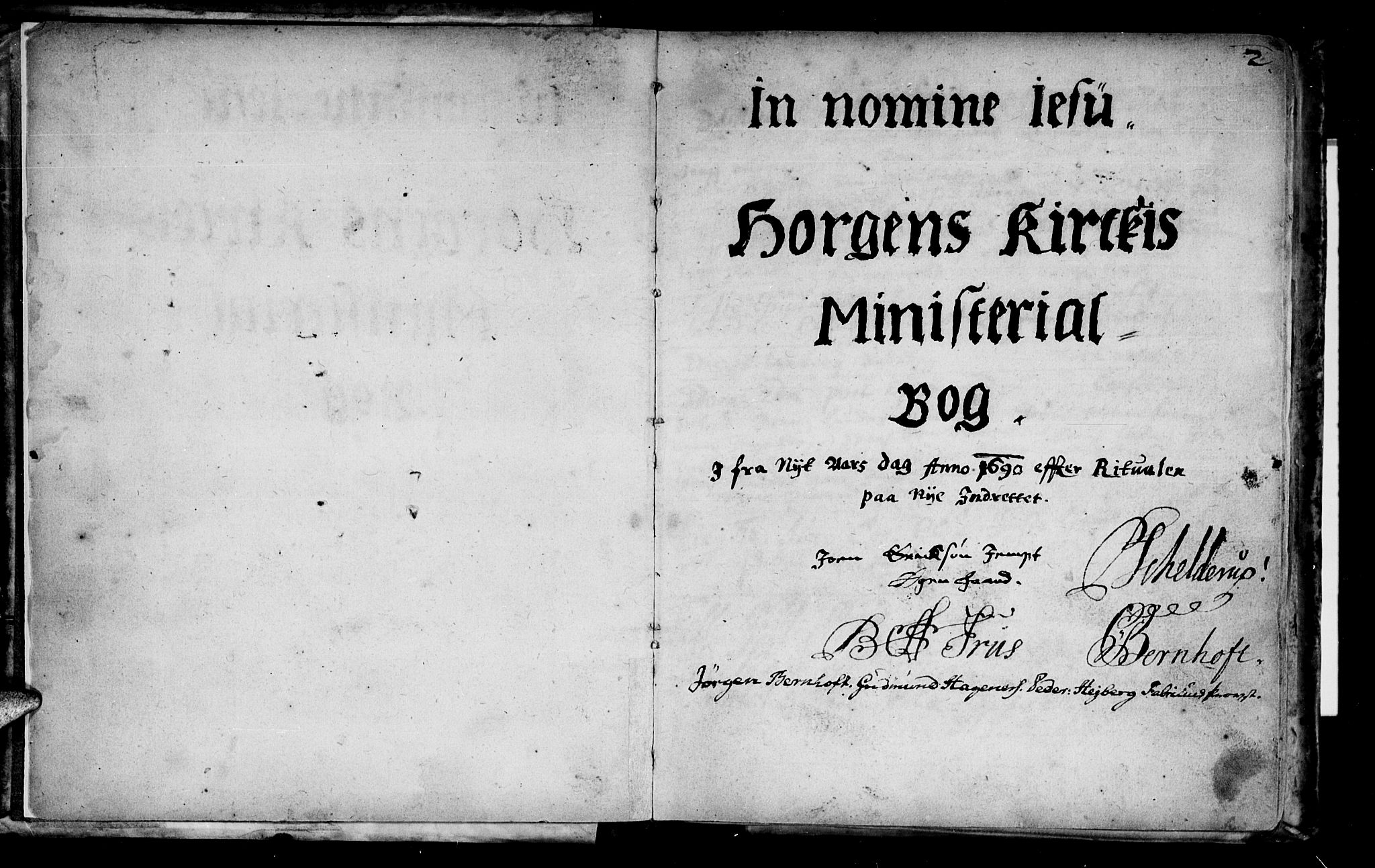 Ministerialprotokoller, klokkerbøker og fødselsregistre - Sør-Trøndelag, SAT/A-1456/692/L1101: Parish register (official) no. 692A01, 1690-1746, p. 2