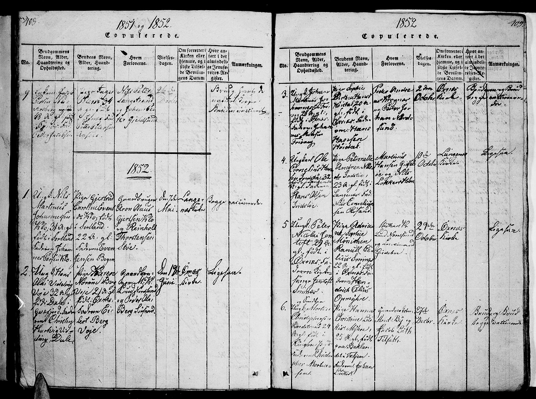 Ministerialprotokoller, klokkerbøker og fødselsregistre - Nordland, AV/SAT-A-1459/893/L1346: Parish register (copy) no. 893C01, 1820-1858, p. 408-409