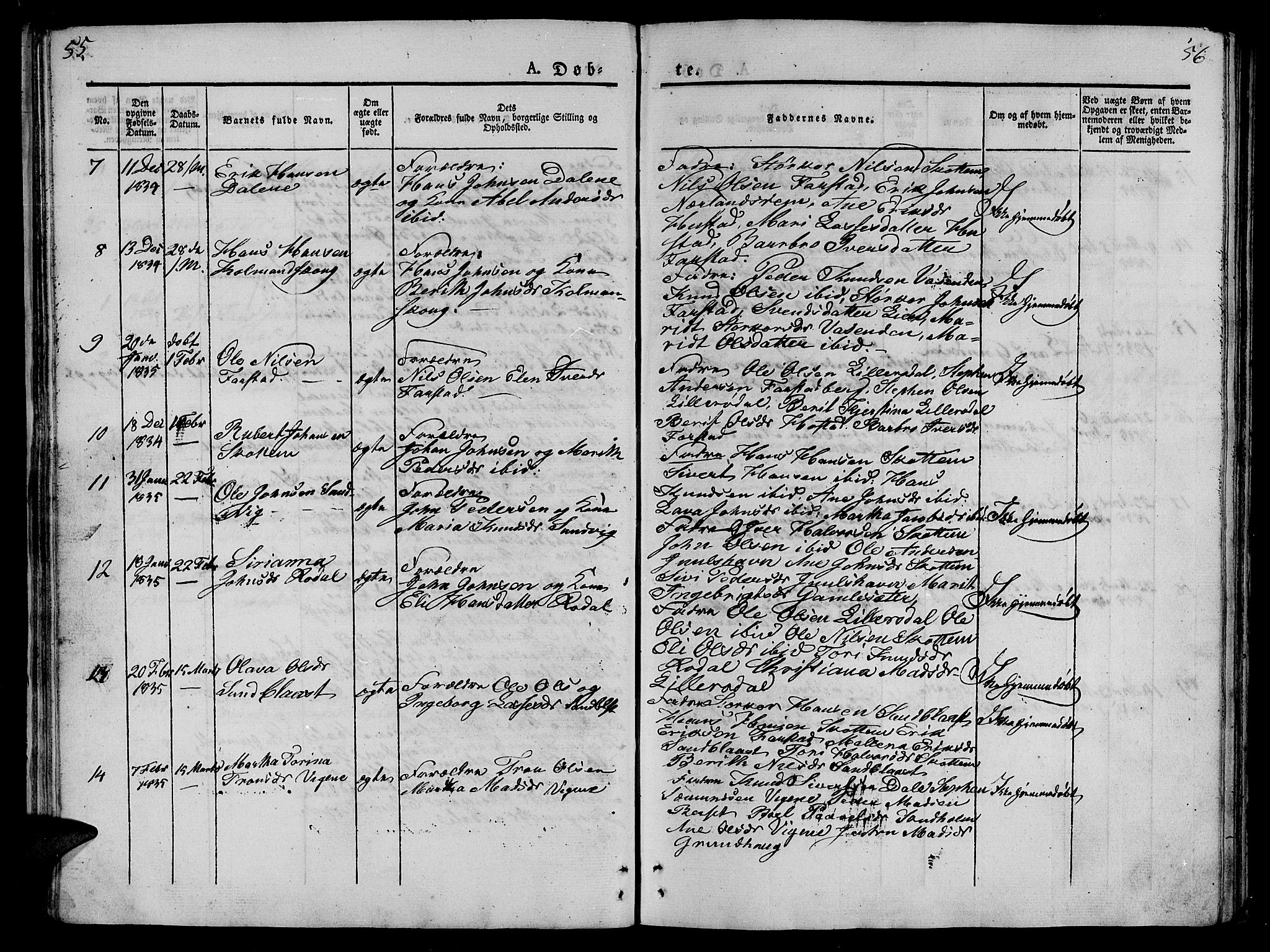 Ministerialprotokoller, klokkerbøker og fødselsregistre - Møre og Romsdal, AV/SAT-A-1454/566/L0765: Parish register (official) no. 566A04, 1829-1841, p. 55-56