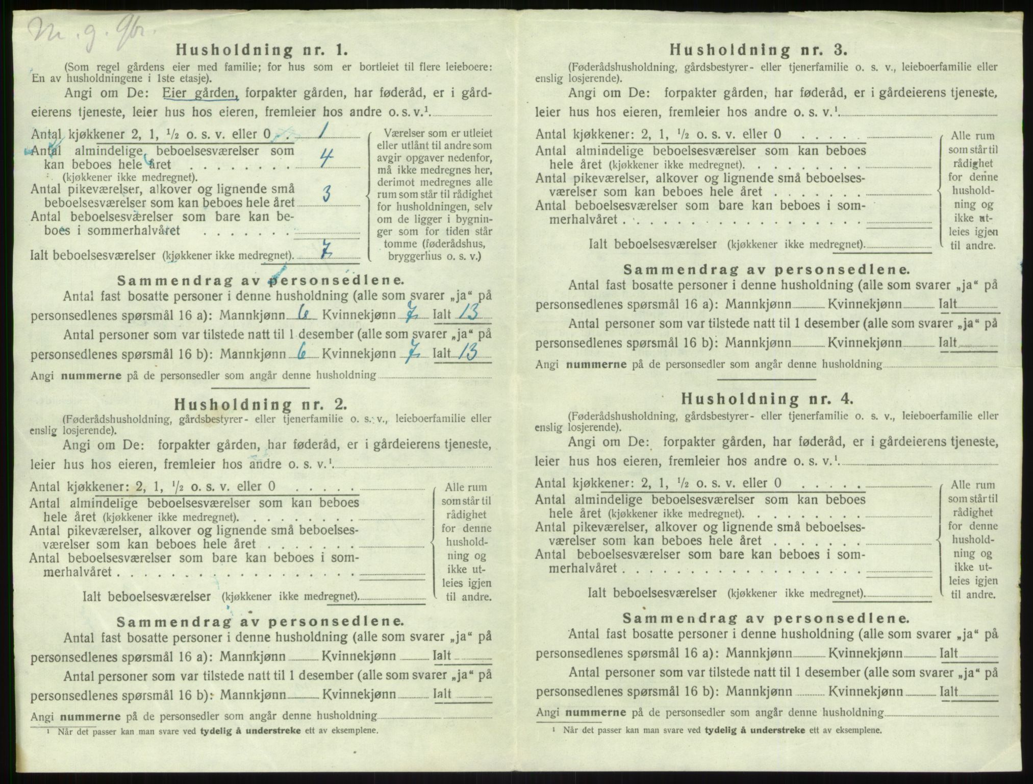 SAB, 1920 census for Vik, 1920, p. 694