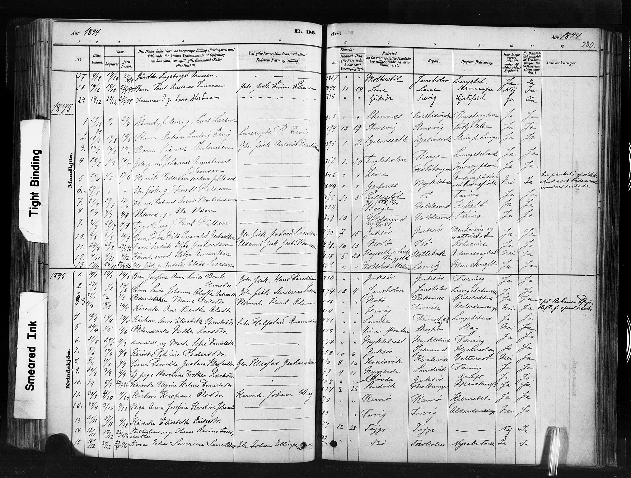 Ministerialprotokoller, klokkerbøker og fødselsregistre - Møre og Romsdal, SAT/A-1454/507/L0073: Parish register (official) no. 507A08, 1878-1904, p. 280