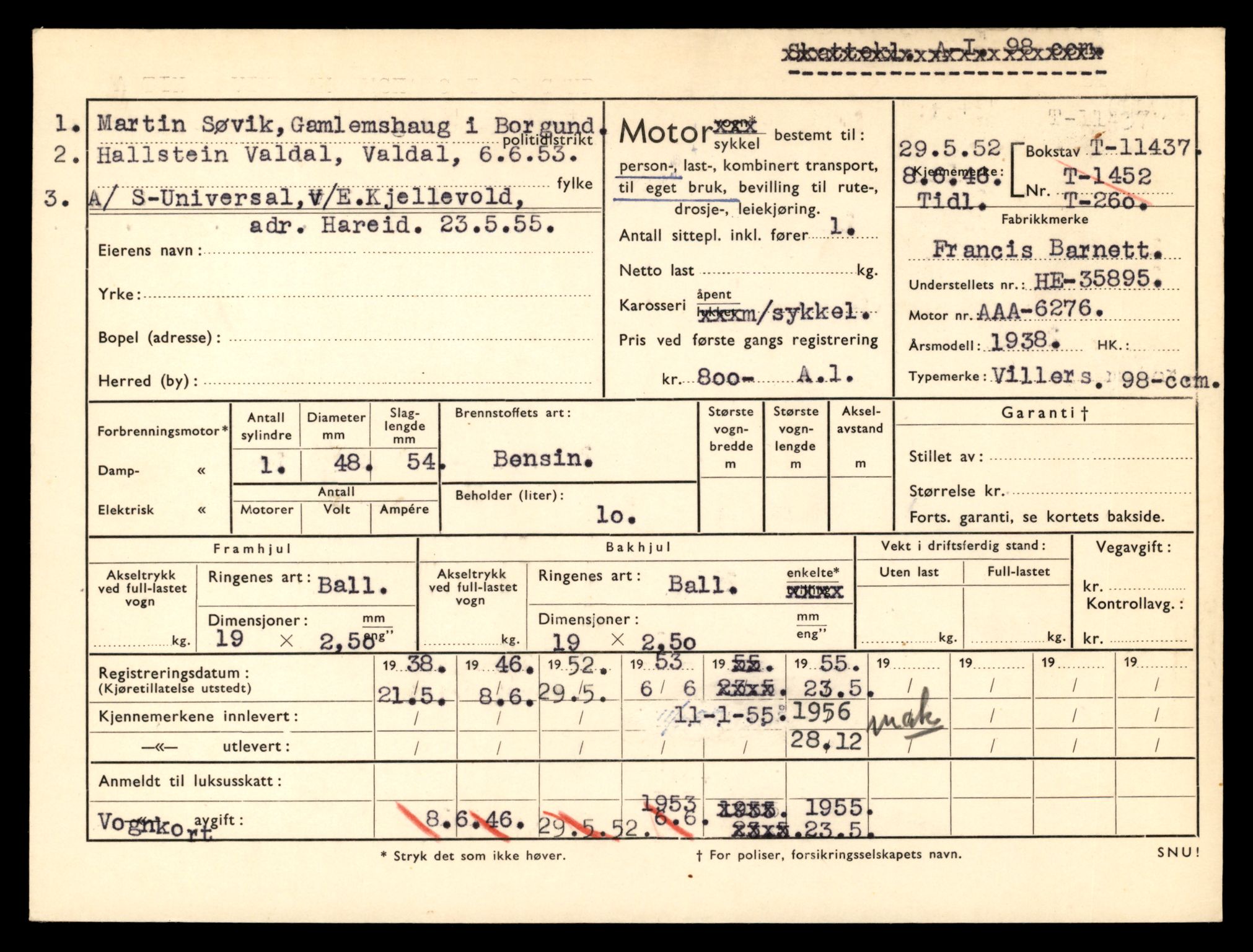 Møre og Romsdal vegkontor - Ålesund trafikkstasjon, AV/SAT-A-4099/F/Fe/L0029: Registreringskort for kjøretøy T 11430 - T 11619, 1927-1998, p. 135