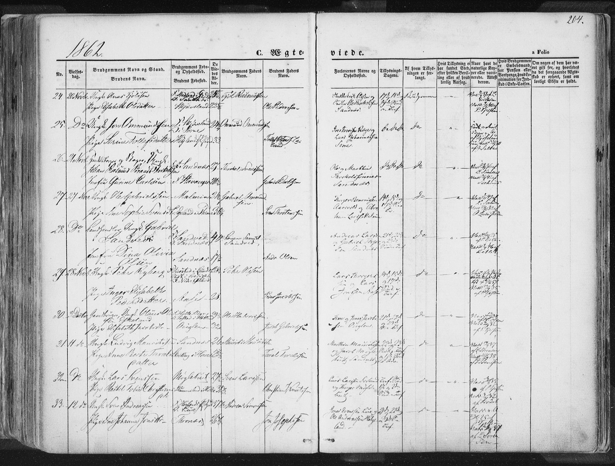Høyland sokneprestkontor, SAST/A-101799/001/30BA/L0010: Parish register (official) no. A 9.1, 1857-1877, p. 204