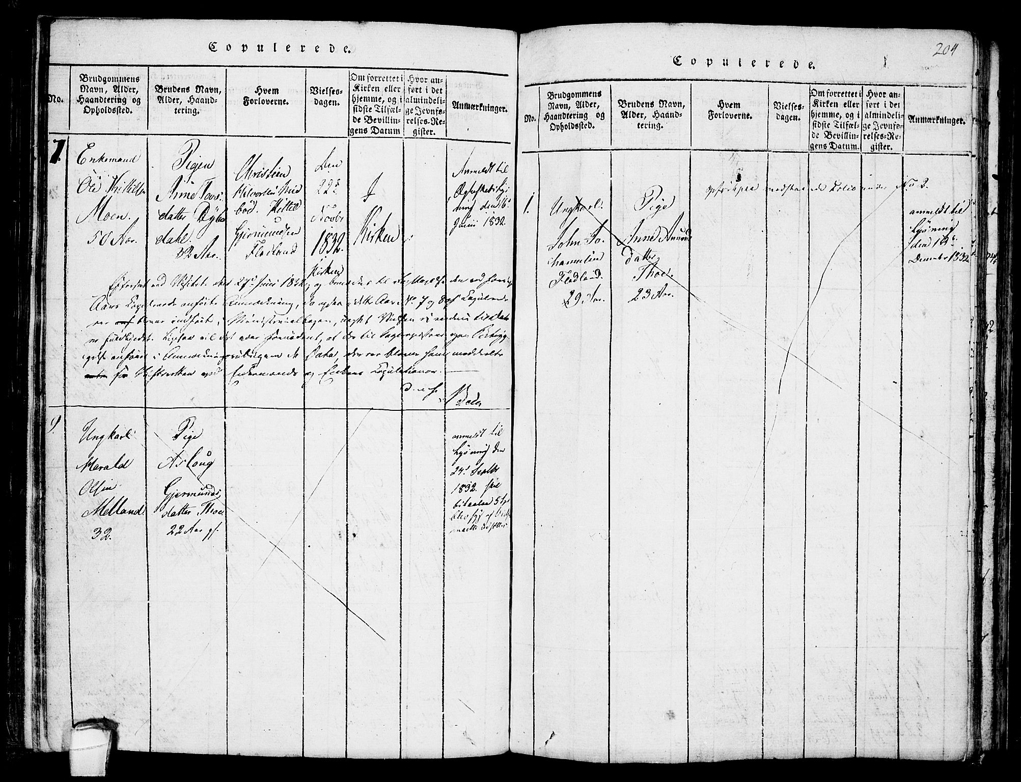 Hjartdal kirkebøker, SAKO/A-270/F/Fa/L0007: Parish register (official) no. I 7, 1815-1843, p. 204