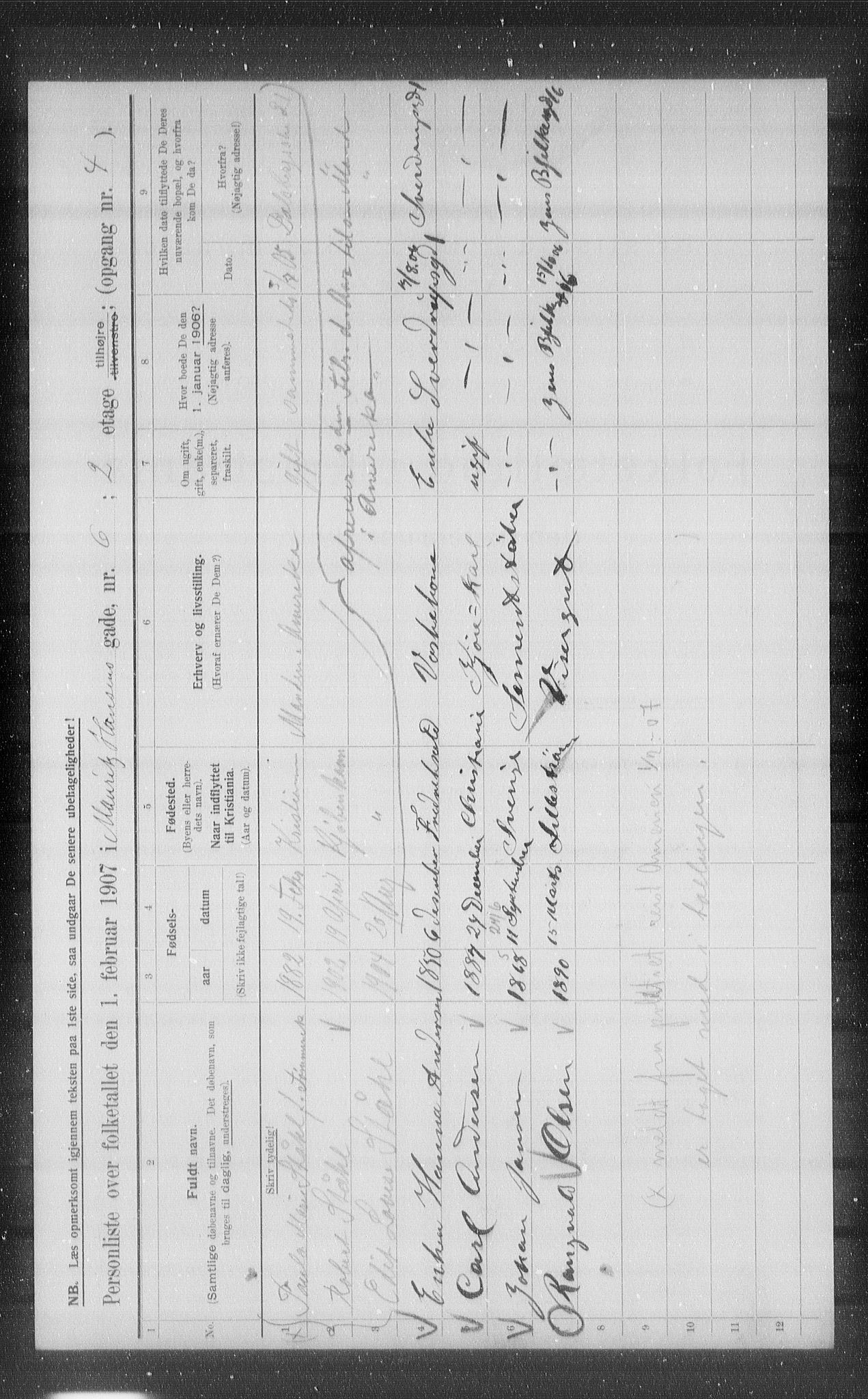 OBA, Municipal Census 1907 for Kristiania, 1907, p. 33151