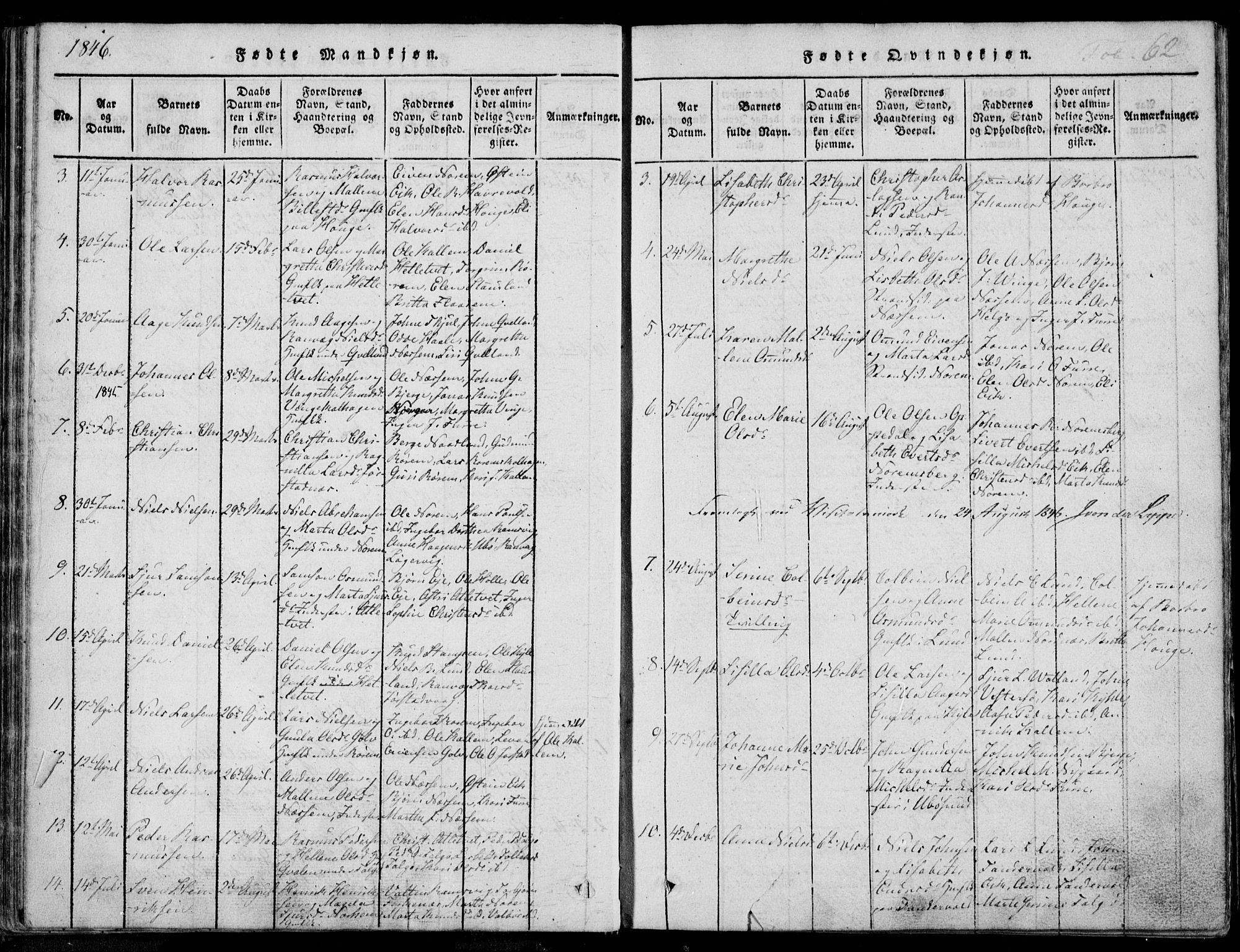 Nedstrand sokneprestkontor, AV/SAST-A-101841/01/IV: Parish register (official) no. A 7, 1816-1870, p. 62