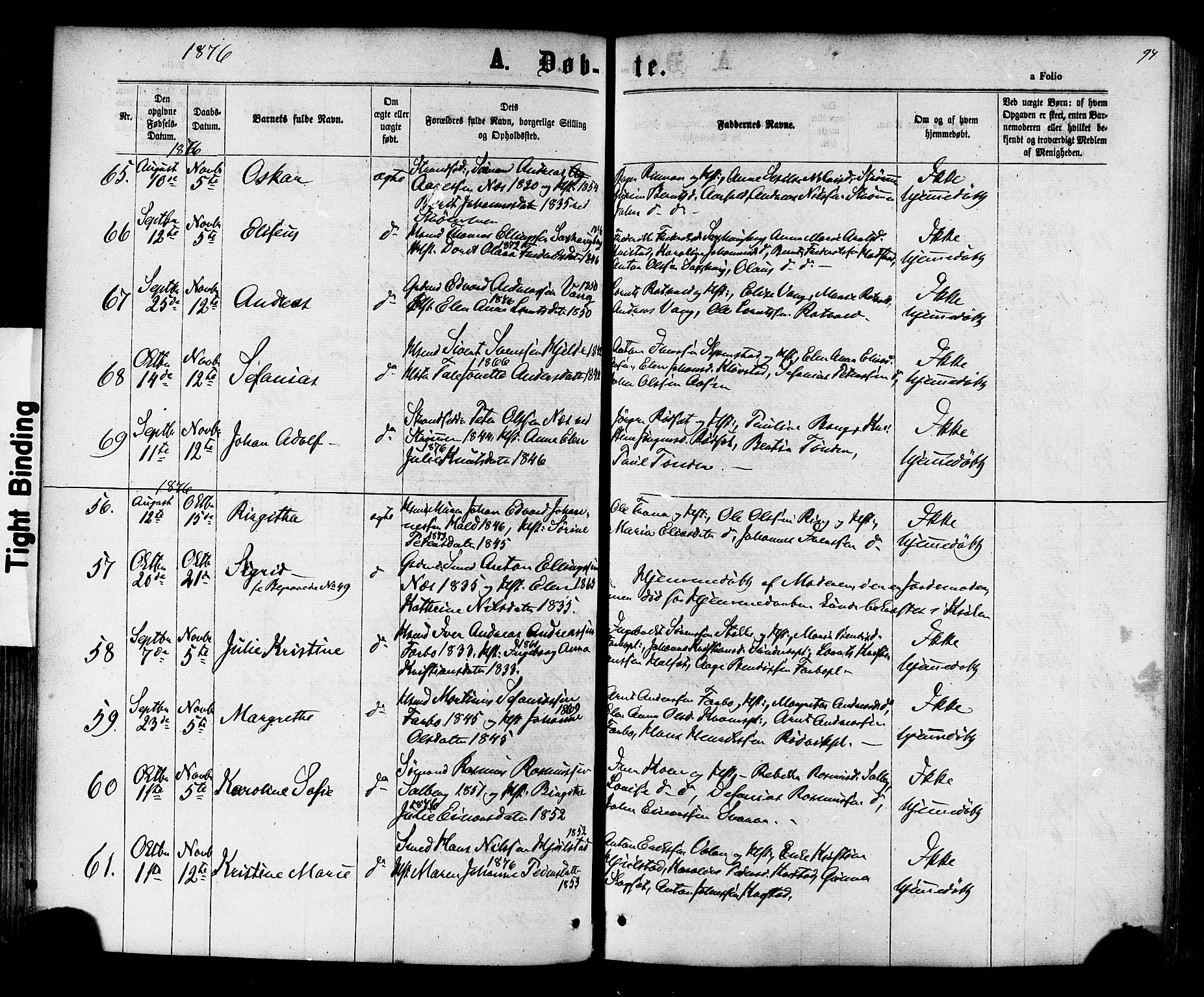 Ministerialprotokoller, klokkerbøker og fødselsregistre - Nord-Trøndelag, AV/SAT-A-1458/730/L0284: Parish register (official) no. 730A09, 1866-1878, p. 94