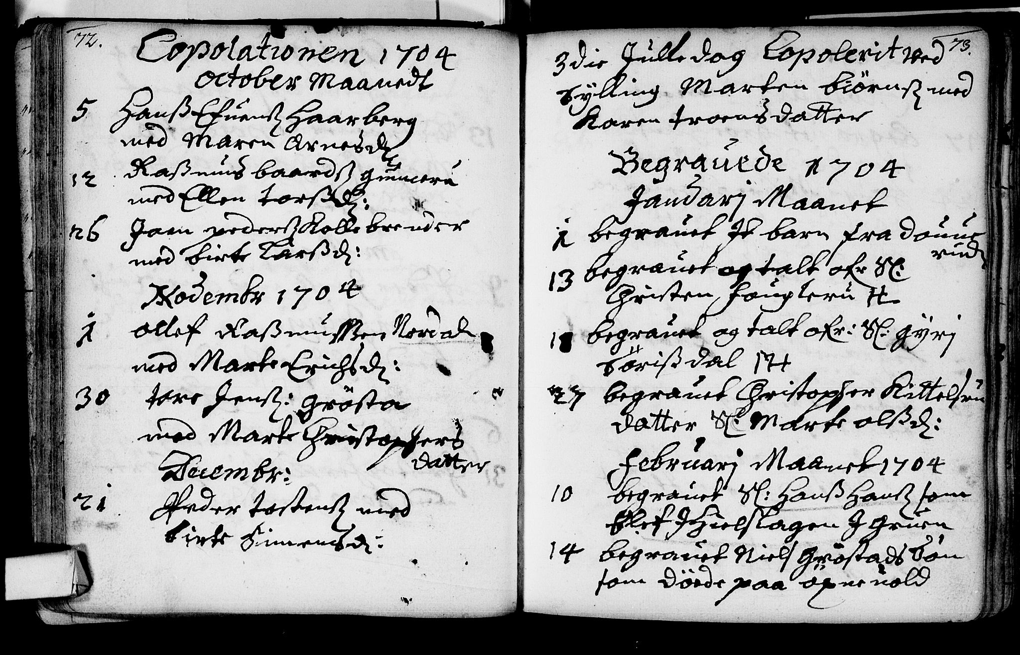 Lier kirkebøker, AV/SAKO-A-230/F/Fa/L0002: Parish register (official) no. I 2, 1701-1726, p. 72-73