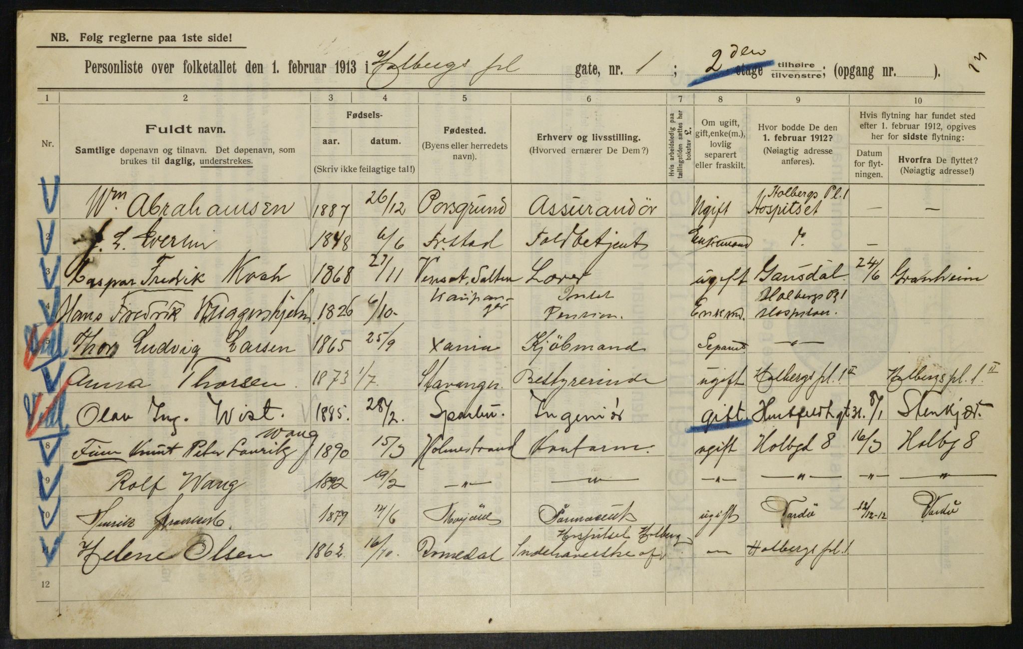 OBA, Municipal Census 1913 for Kristiania, 1913, p. 40357