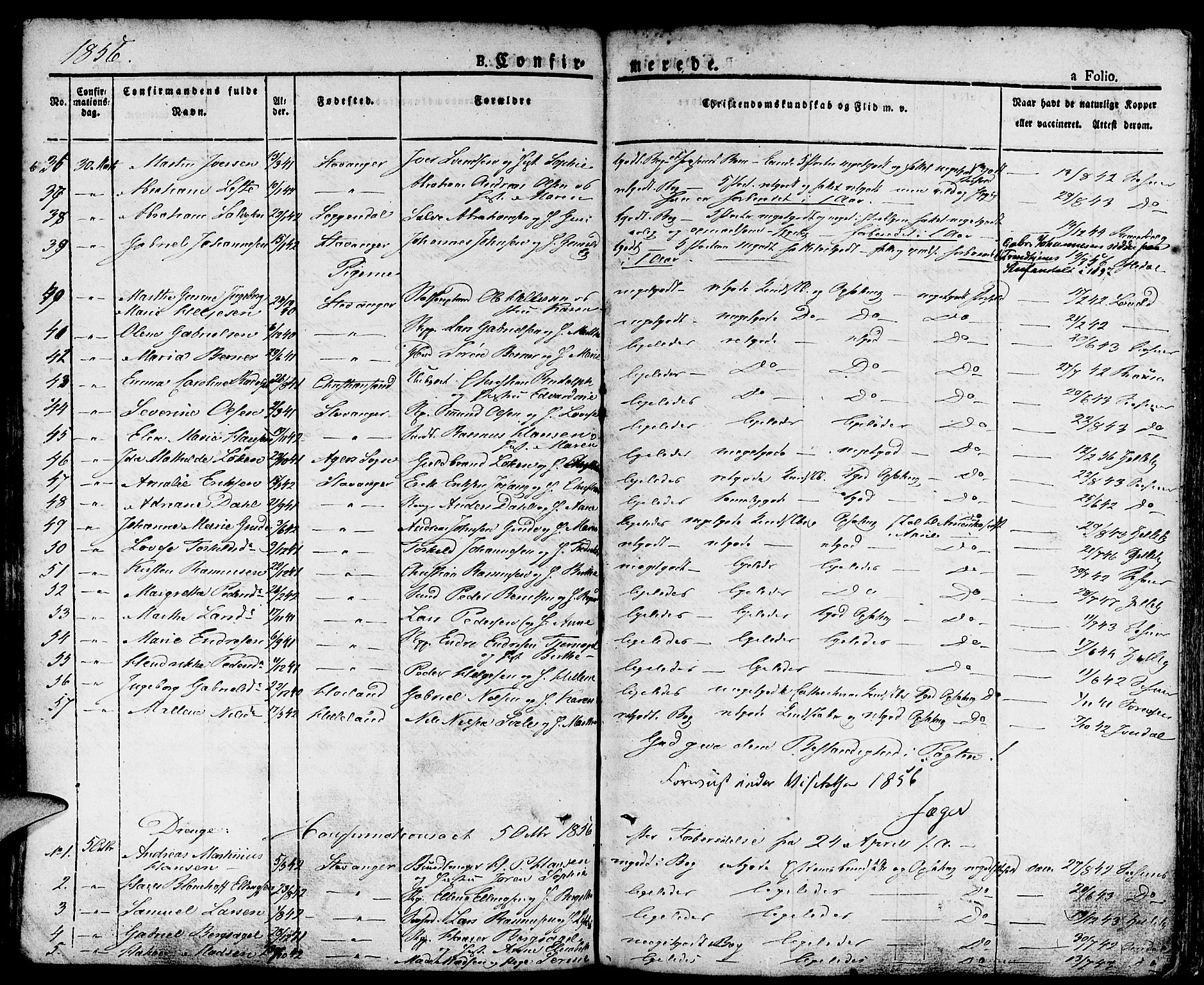 Domkirken sokneprestkontor, AV/SAST-A-101812/001/30/30BA/L0011: Parish register (official) no. A 11, 1832-1856