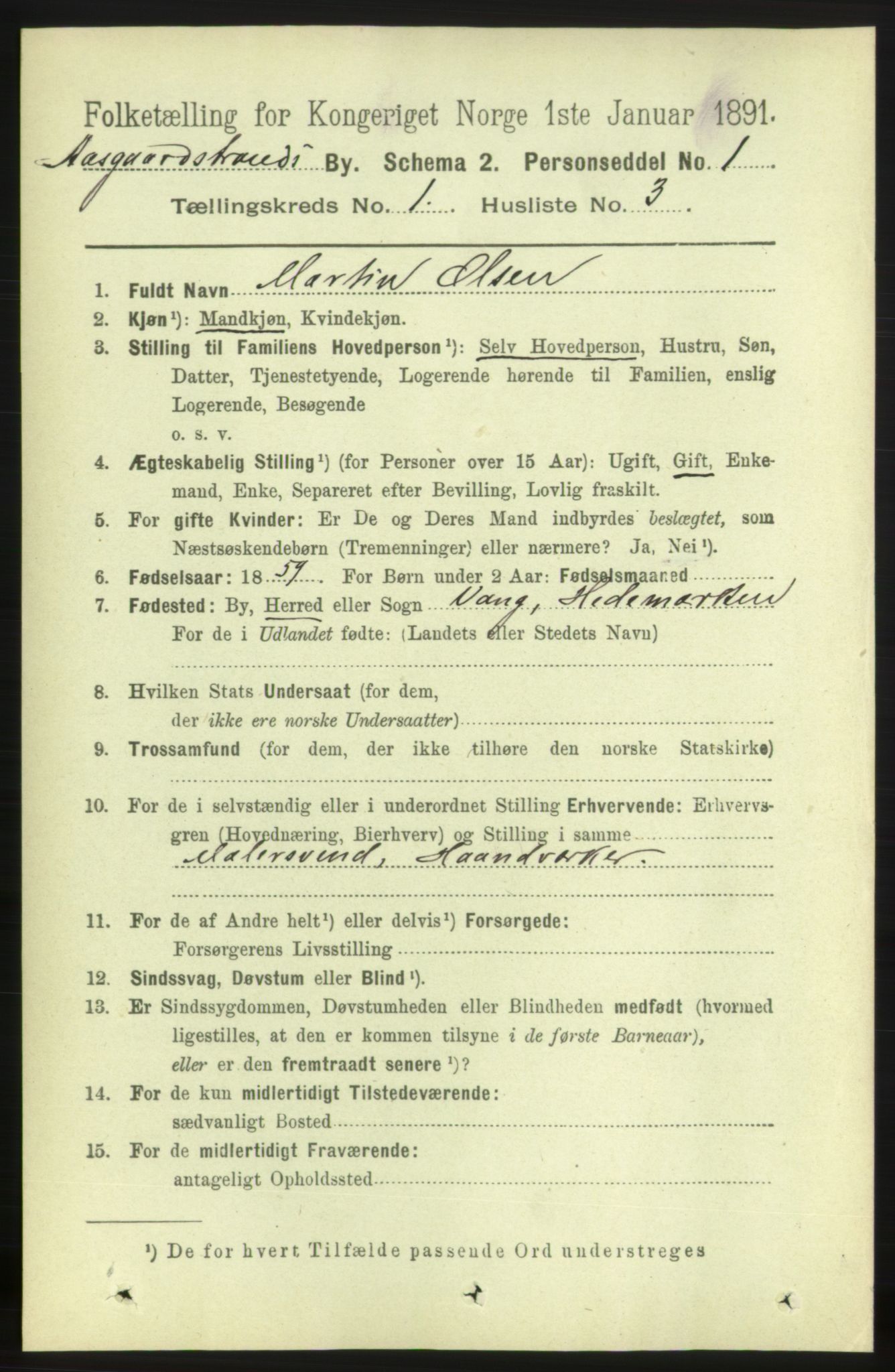 RA, 1891 census for 0704 Åsgårdstrand, 1891, p. 212