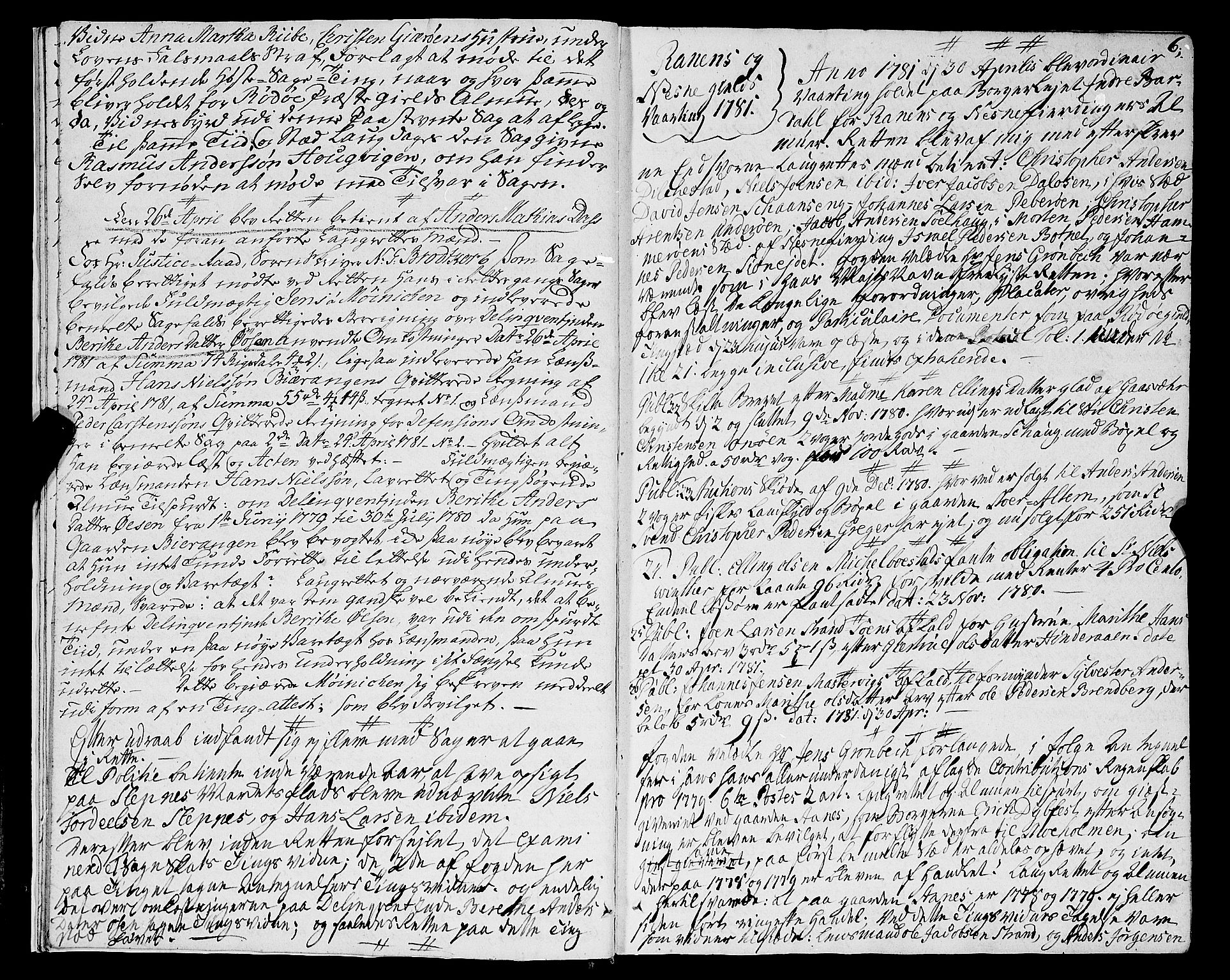 Helgeland sorenskriveri, AV/SAT-A-0004/1/1A/L0029: Tingbok 22A, 1781-1783, p. 5b-6a