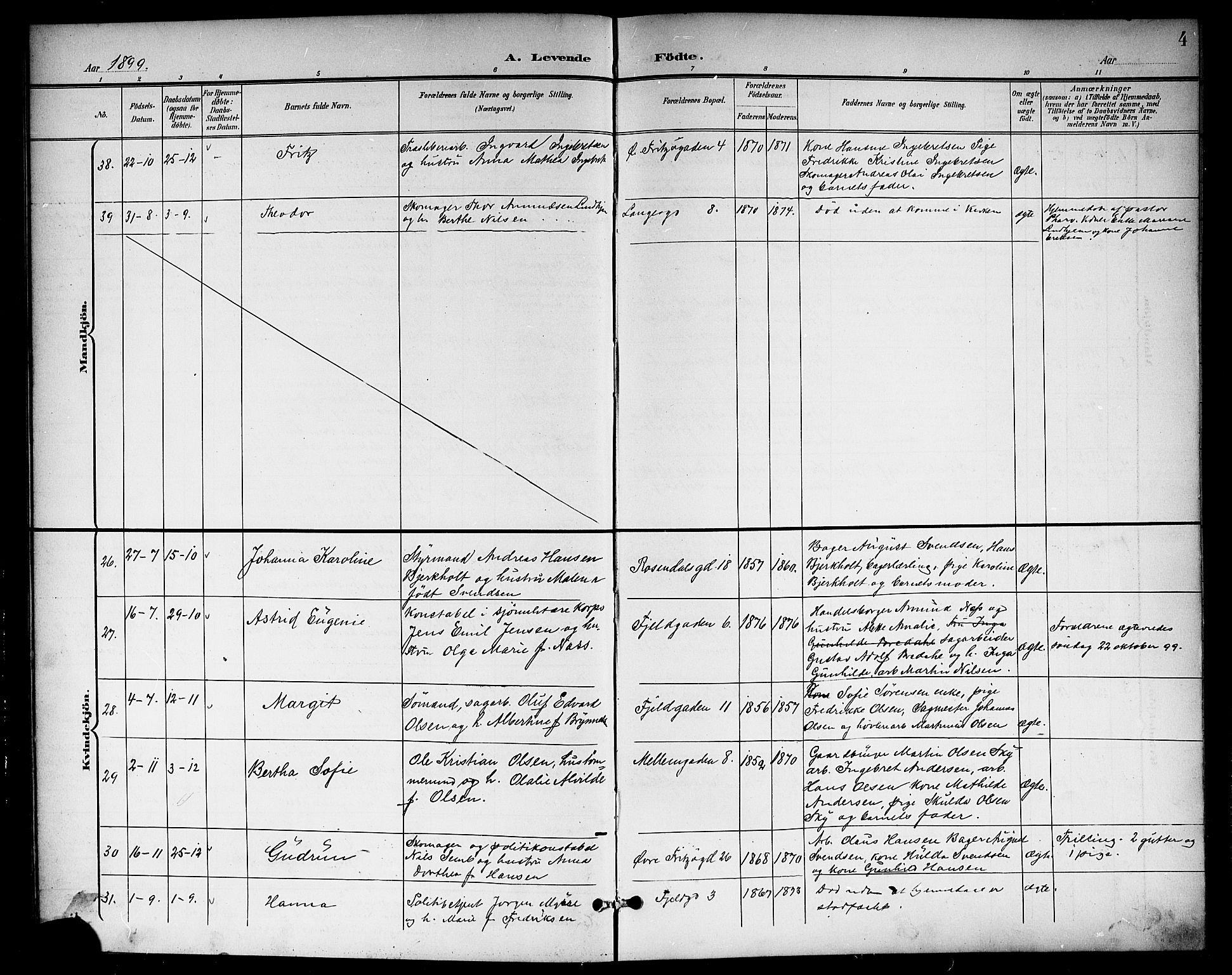 Larvik kirkebøker, SAKO/A-352/G/Gb/L0004: Parish register (copy) no. II 4, 1899-1919, p. 4