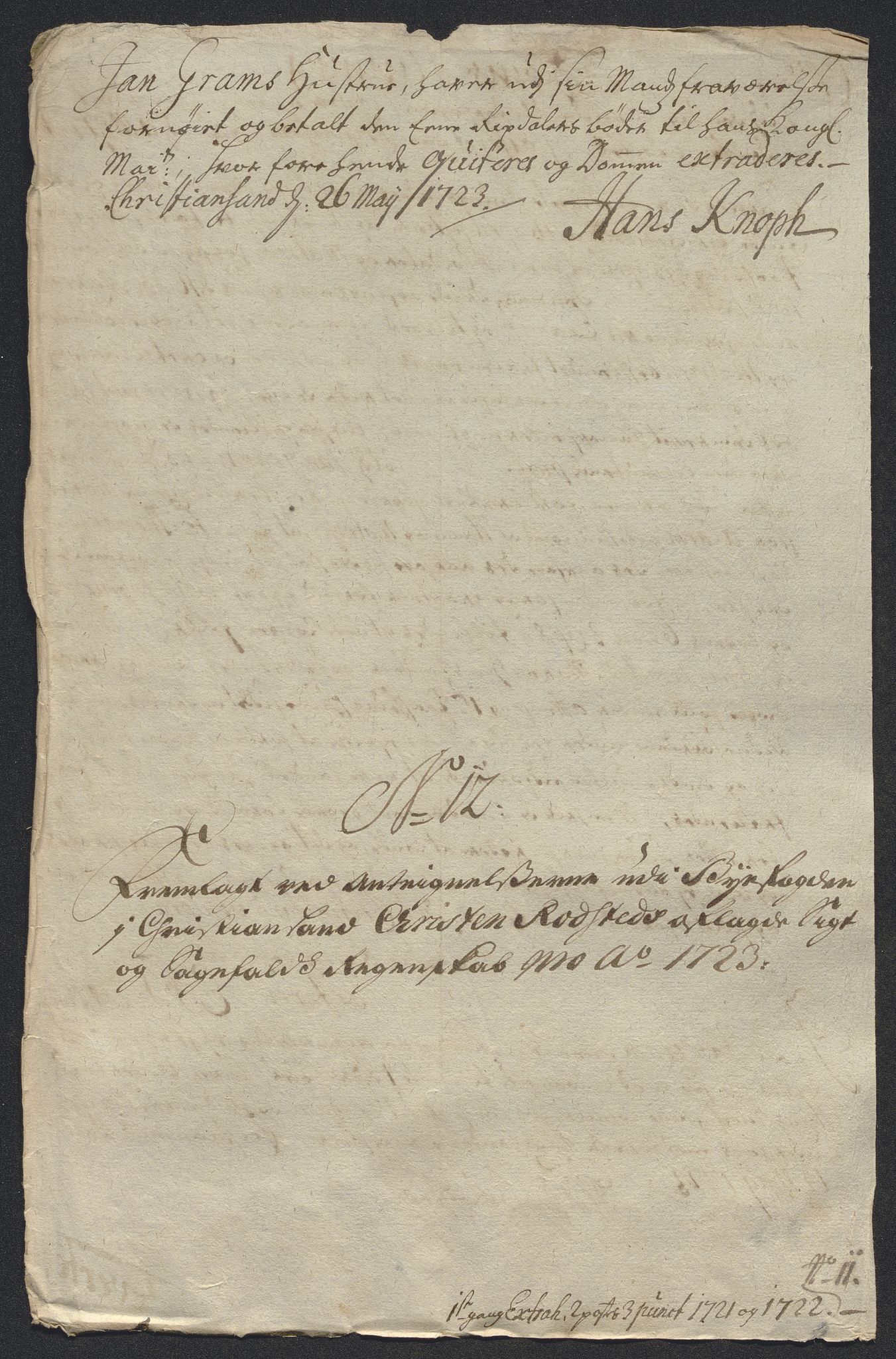 Rentekammeret inntil 1814, Reviderte regnskaper, Byregnskaper, RA/EA-4066/R/Rm/L0286: [M19] Sikt og sakefall, 1719-1727, p. 274