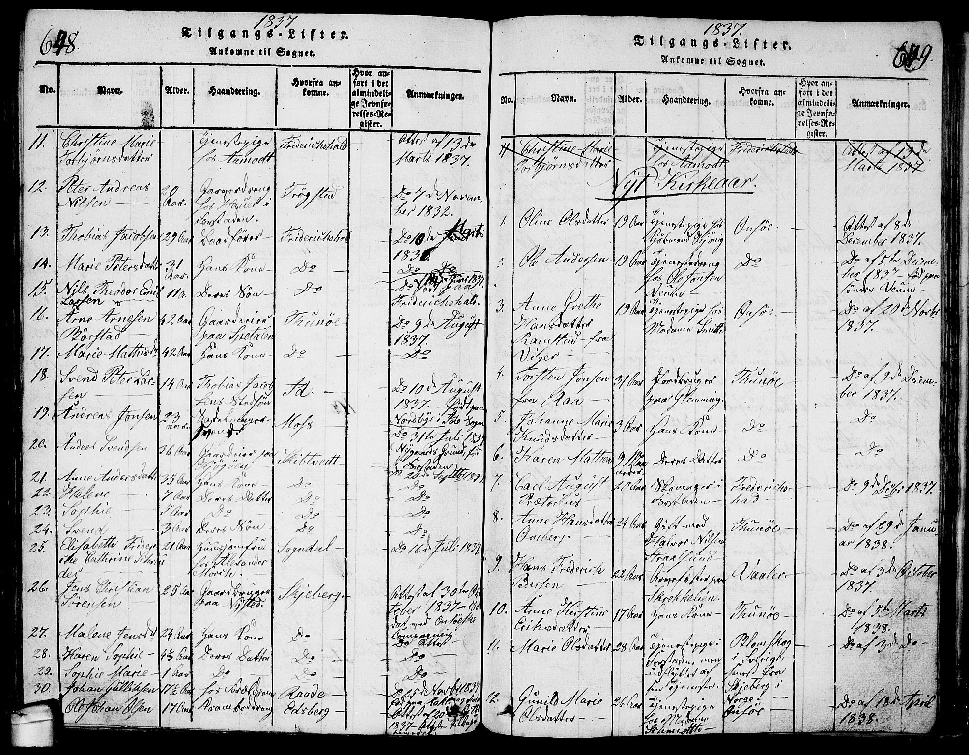 Glemmen prestekontor Kirkebøker, AV/SAO-A-10908/G/Ga/L0001: Parish register (copy) no. 1, 1816-1838, p. 648-649