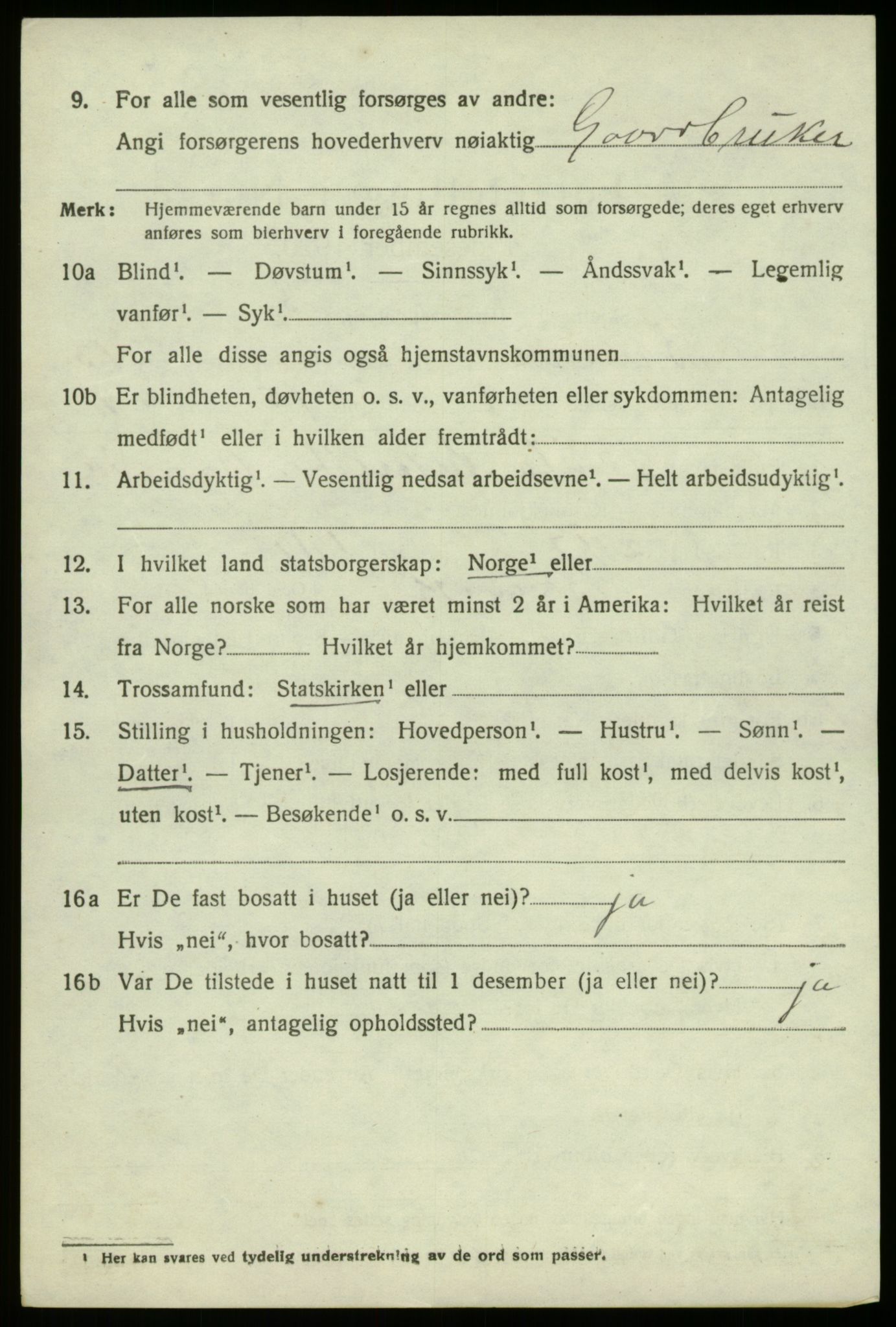 SAB, 1920 census for Bruvik, 1920, p. 8125