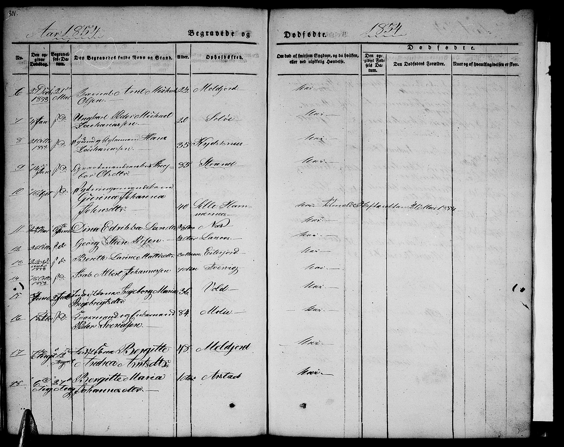 Ministerialprotokoller, klokkerbøker og fødselsregistre - Nordland, AV/SAT-A-1459/846/L0652: Parish register (copy) no. 846C02, 1841-1871, p. 301