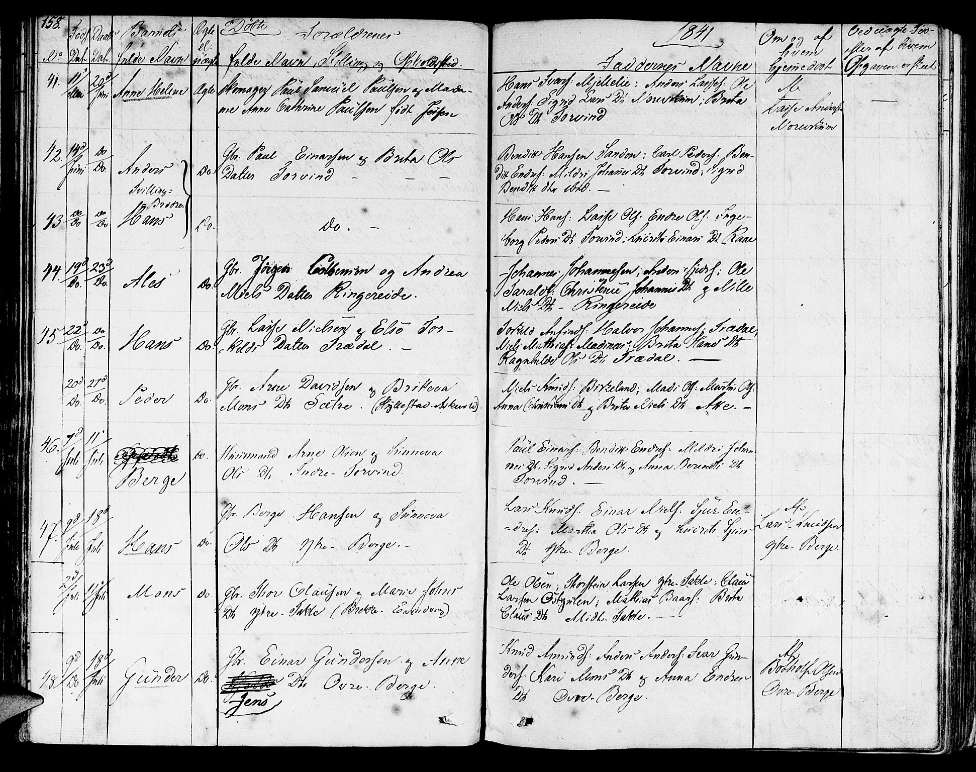 Lavik sokneprestembete, SAB/A-80901: Parish register (official) no. A 2I, 1821-1842, p. 158