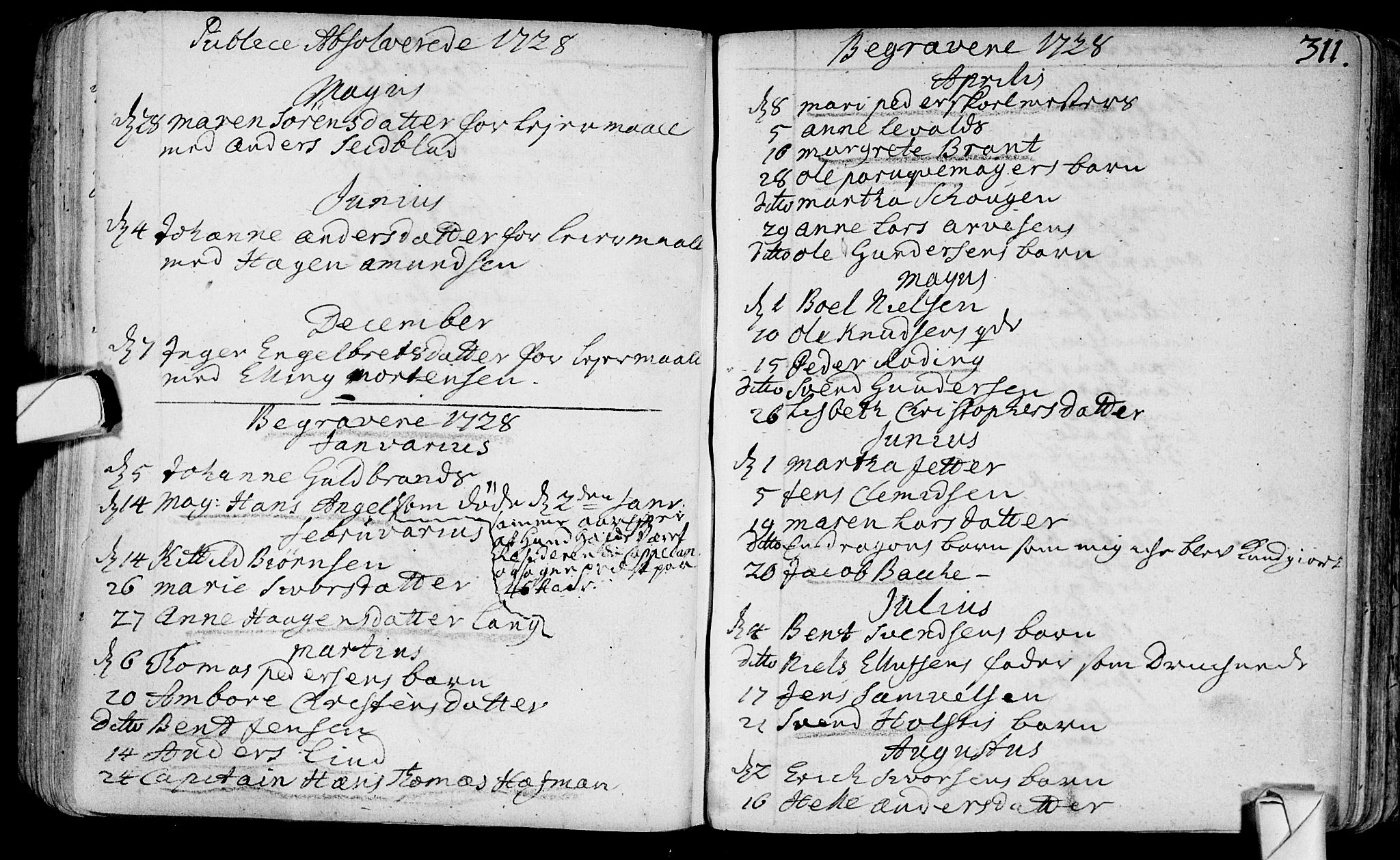 Bragernes kirkebøker, SAKO/A-6/F/Fa/L0003: Parish register (official) no. I 3, 1706-1734, p. 311