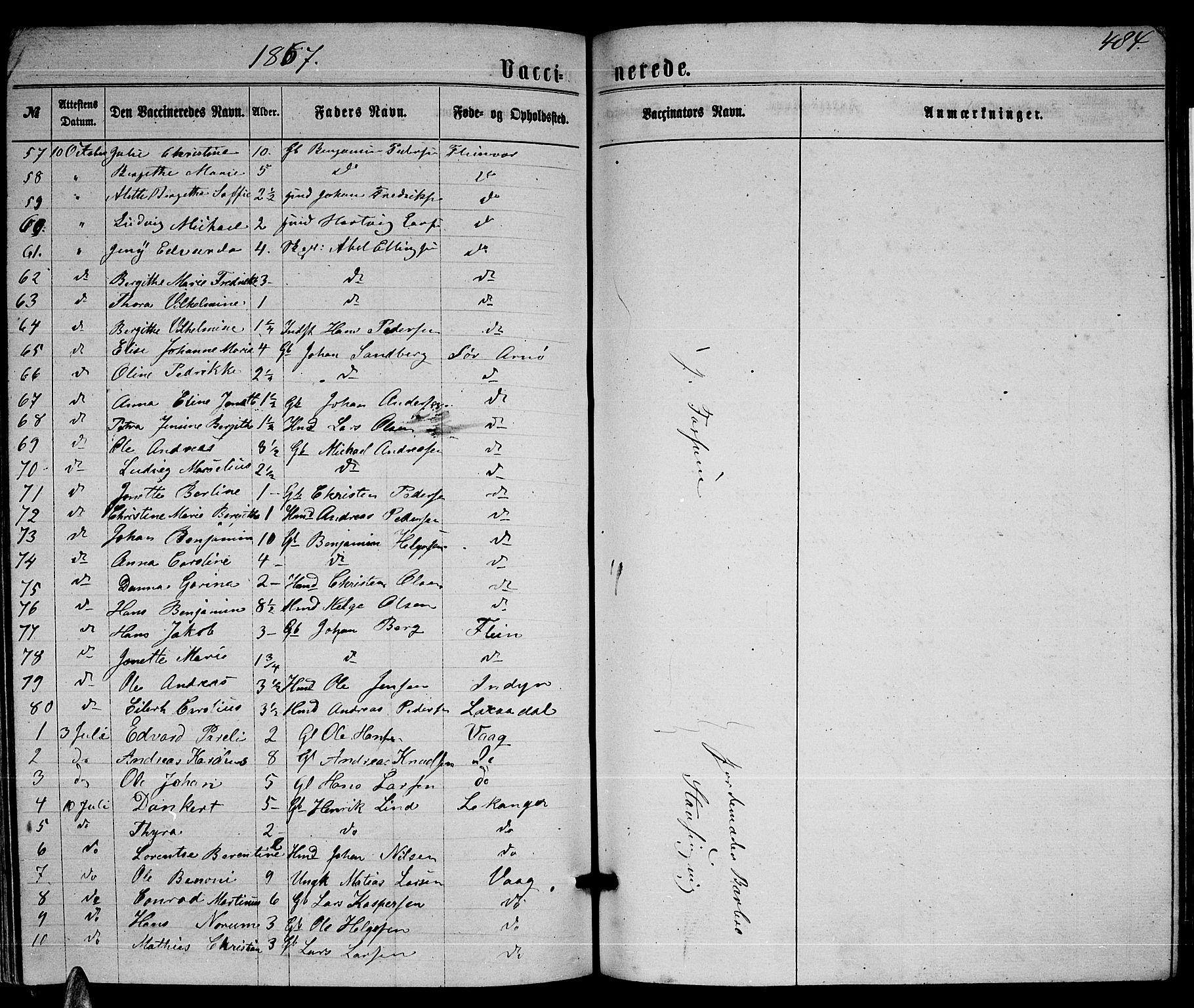 Ministerialprotokoller, klokkerbøker og fødselsregistre - Nordland, AV/SAT-A-1459/805/L0107: Parish register (copy) no. 805C03, 1862-1885, p. 484