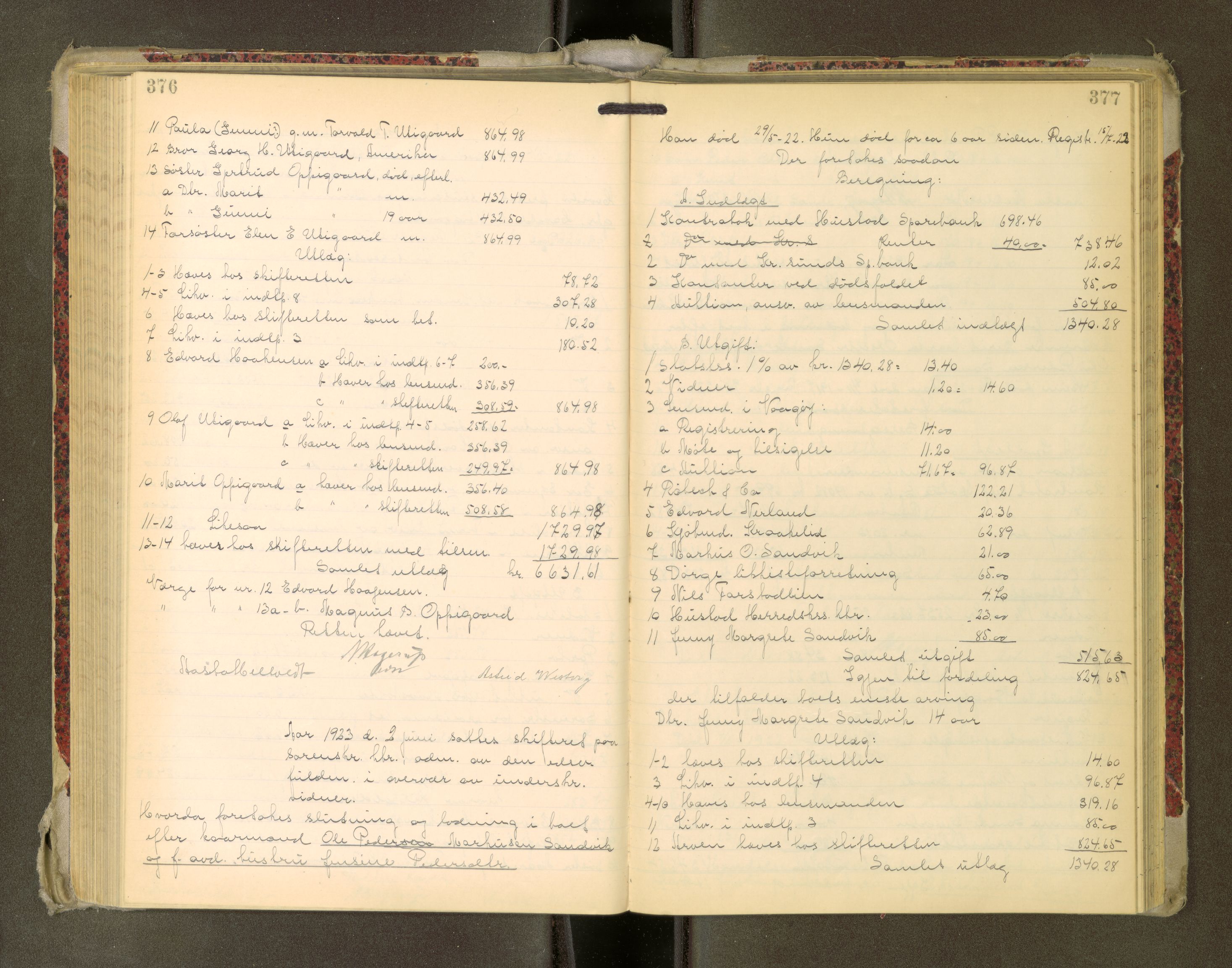 Romsdal sorenskriveri, AV/SAT-A-4149/1/3/3A/L0022: Skifteutlodnings Protokoll, 1920-1924, p. 376-377