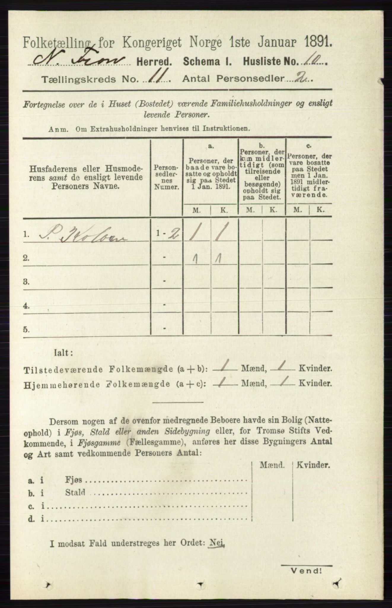 RA, 1891 census for 0518 Nord-Fron, 1891, p. 4790